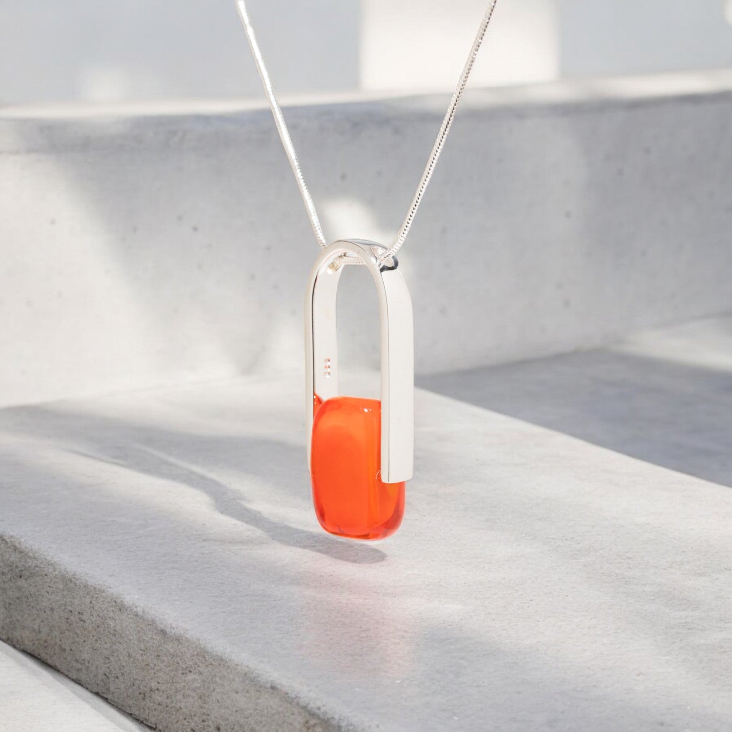 Empire Neon - Silver Pendant Necklace