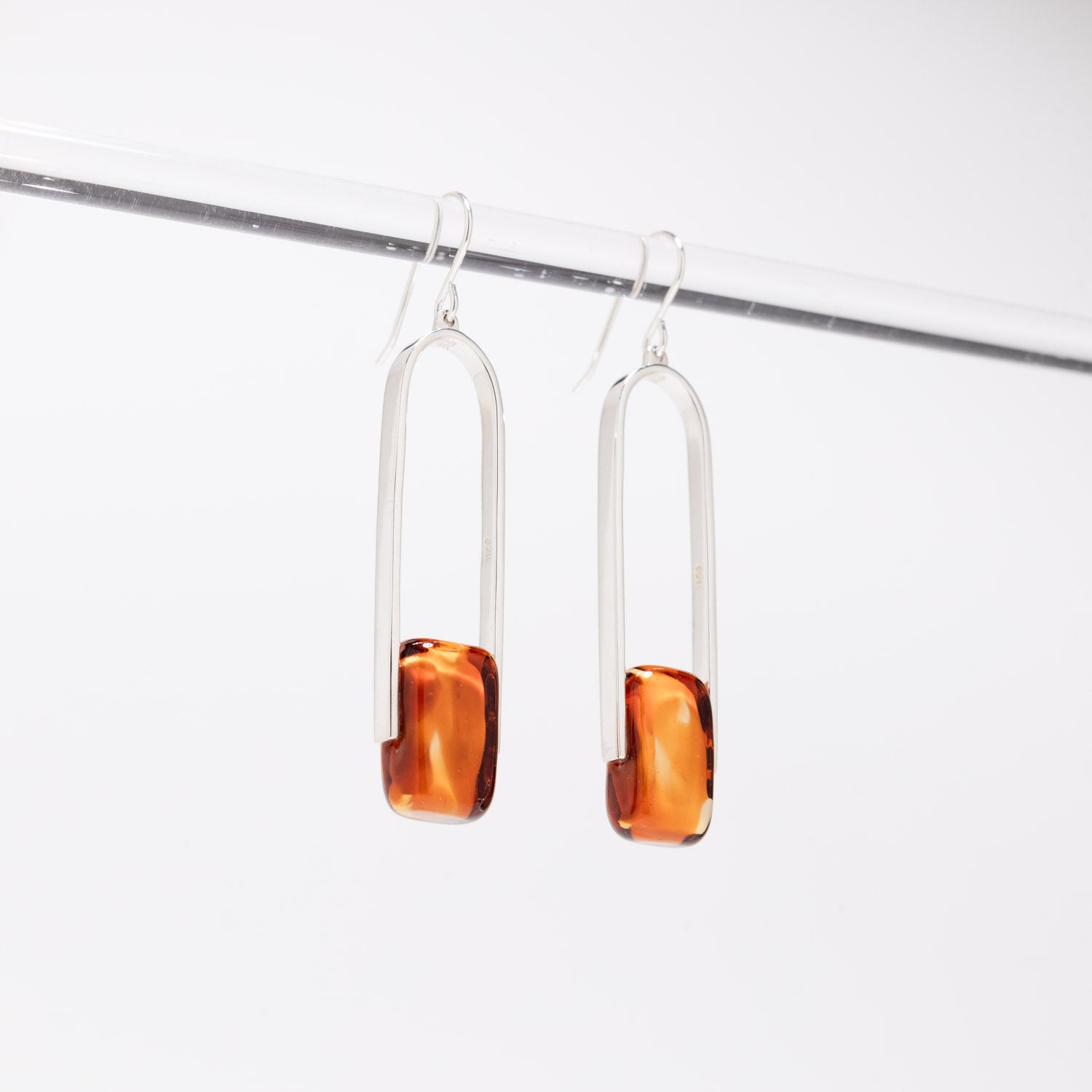 Empire Luxe Amberfire - Silver Earrings