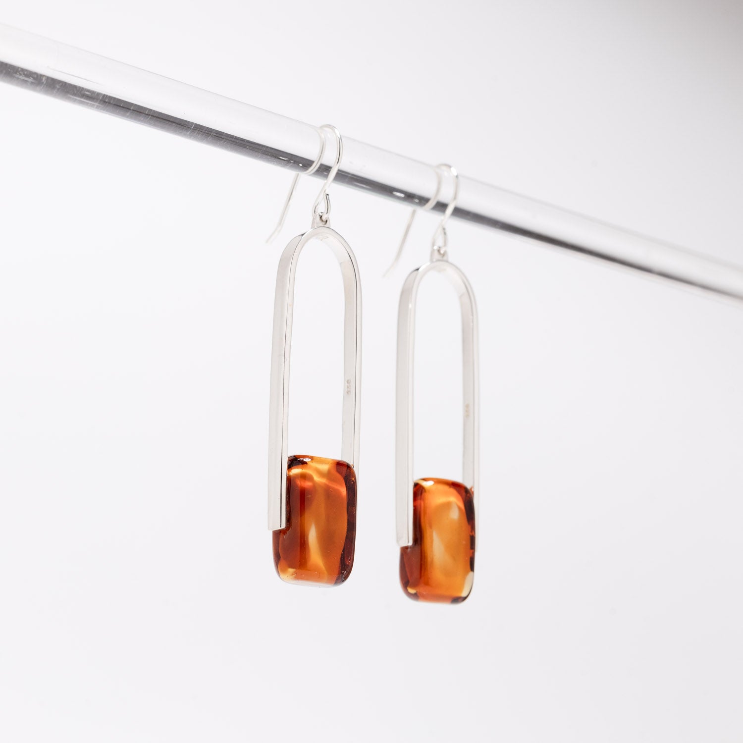 Empire Luxe Amberfire - Silver Earrings