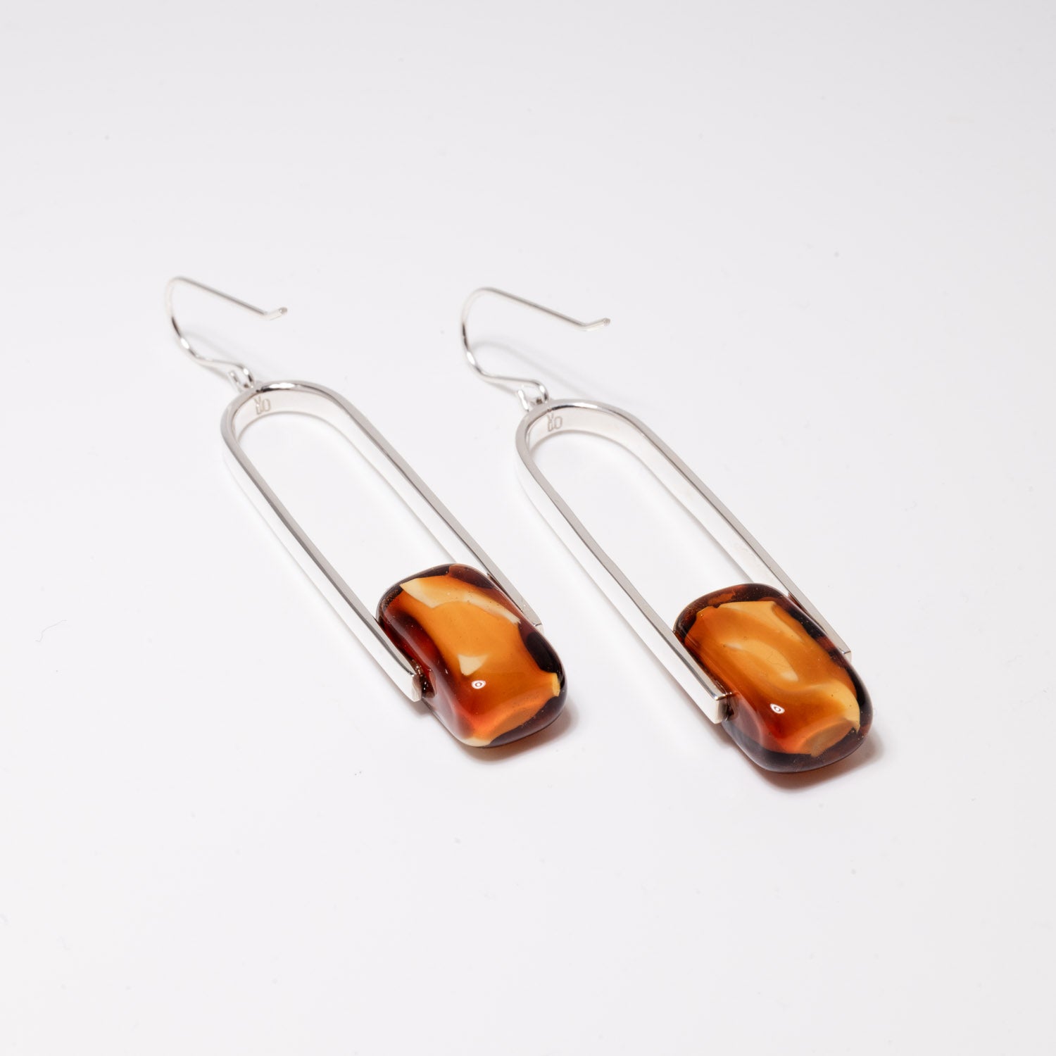 Empire Luxe Amberfire - Silver Earrings