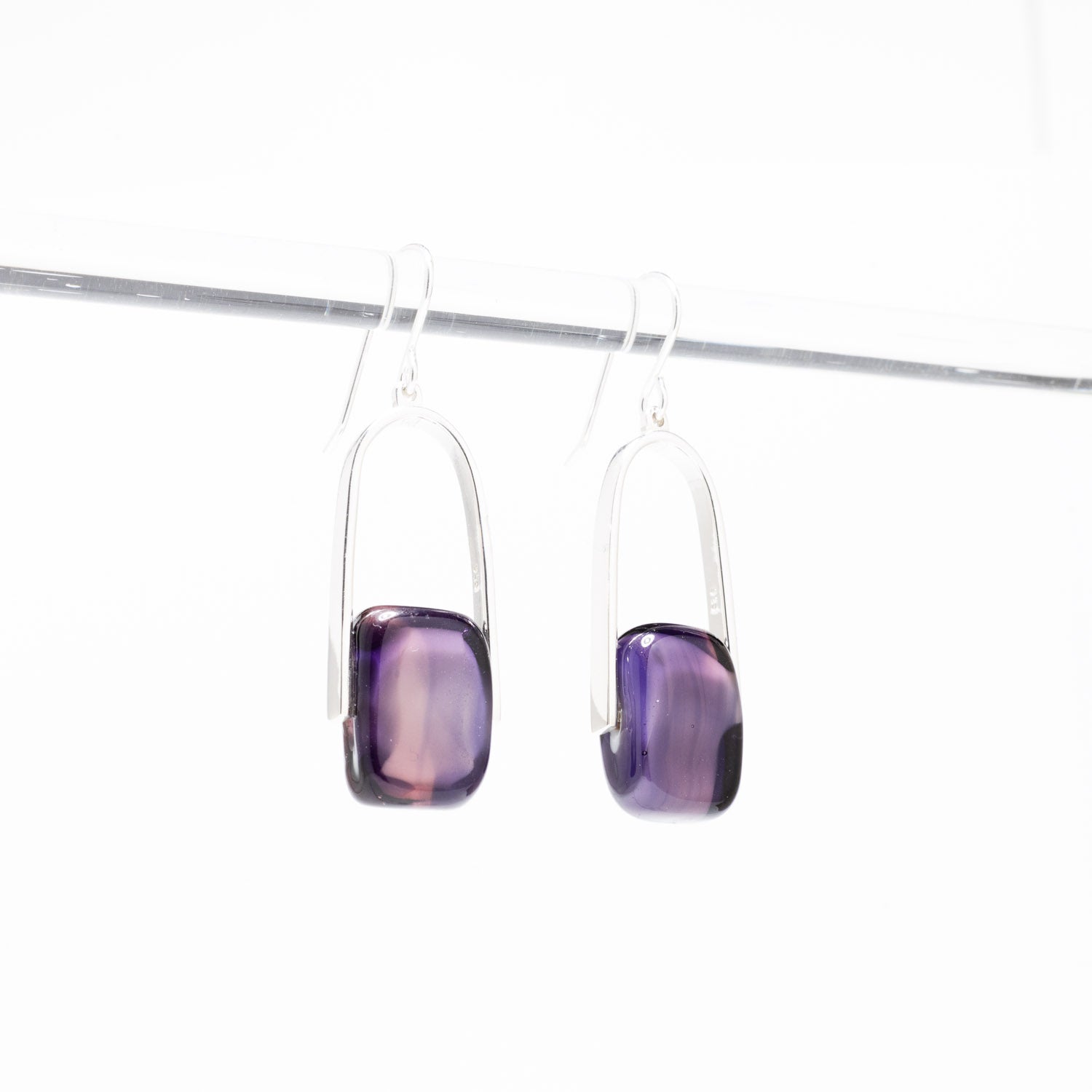 Empire African Violet - Silver Earrings