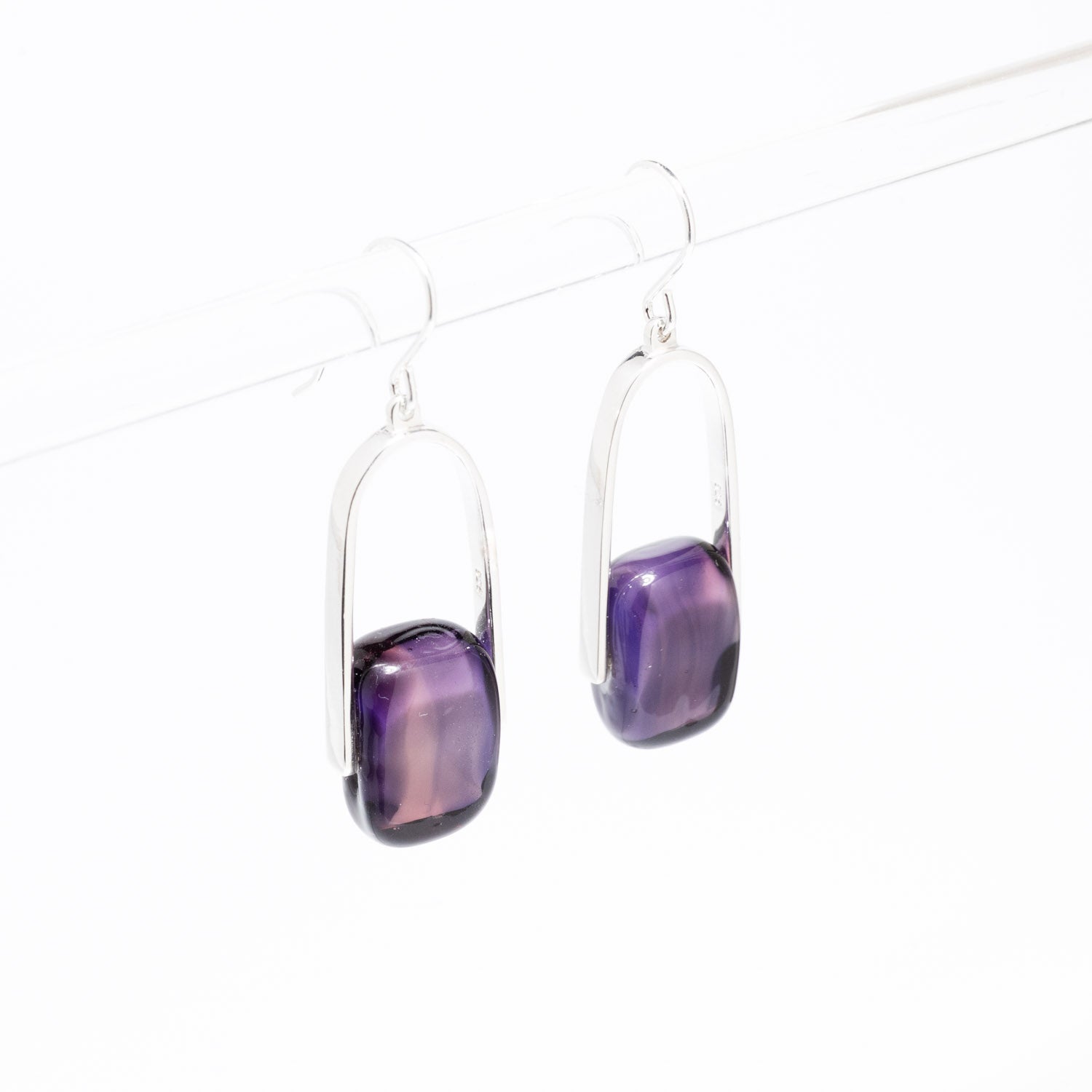 Empire African Violet - Silver Earrings
