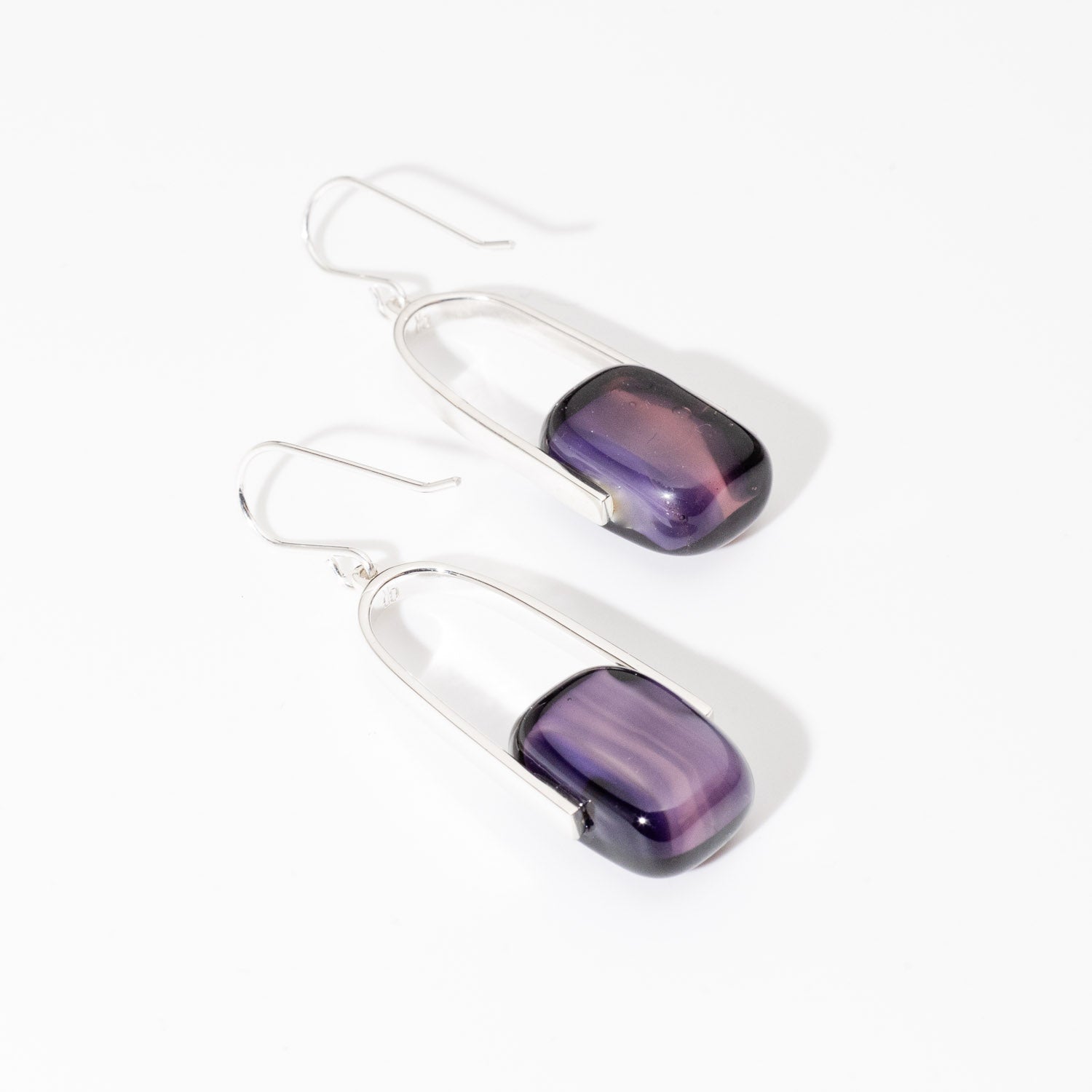 Empire African Violet - Silver Earrings