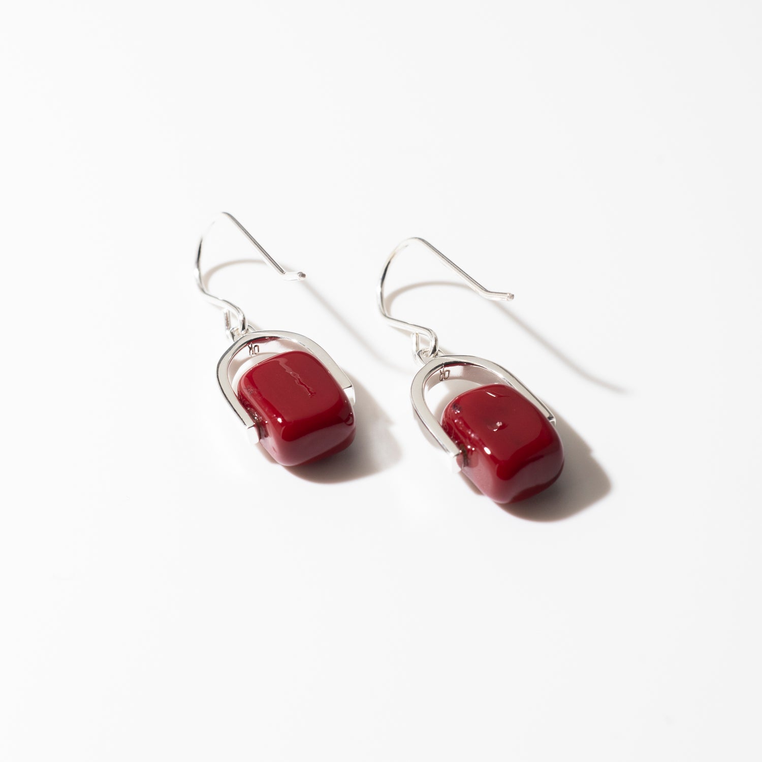 Empress Ruby - Petite Silver Earrings