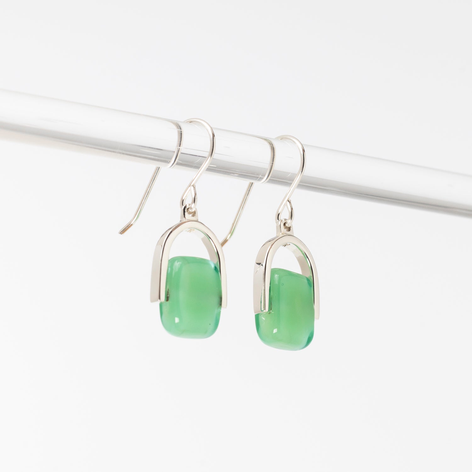 Empress Sea Green - Petite Silver Earrings