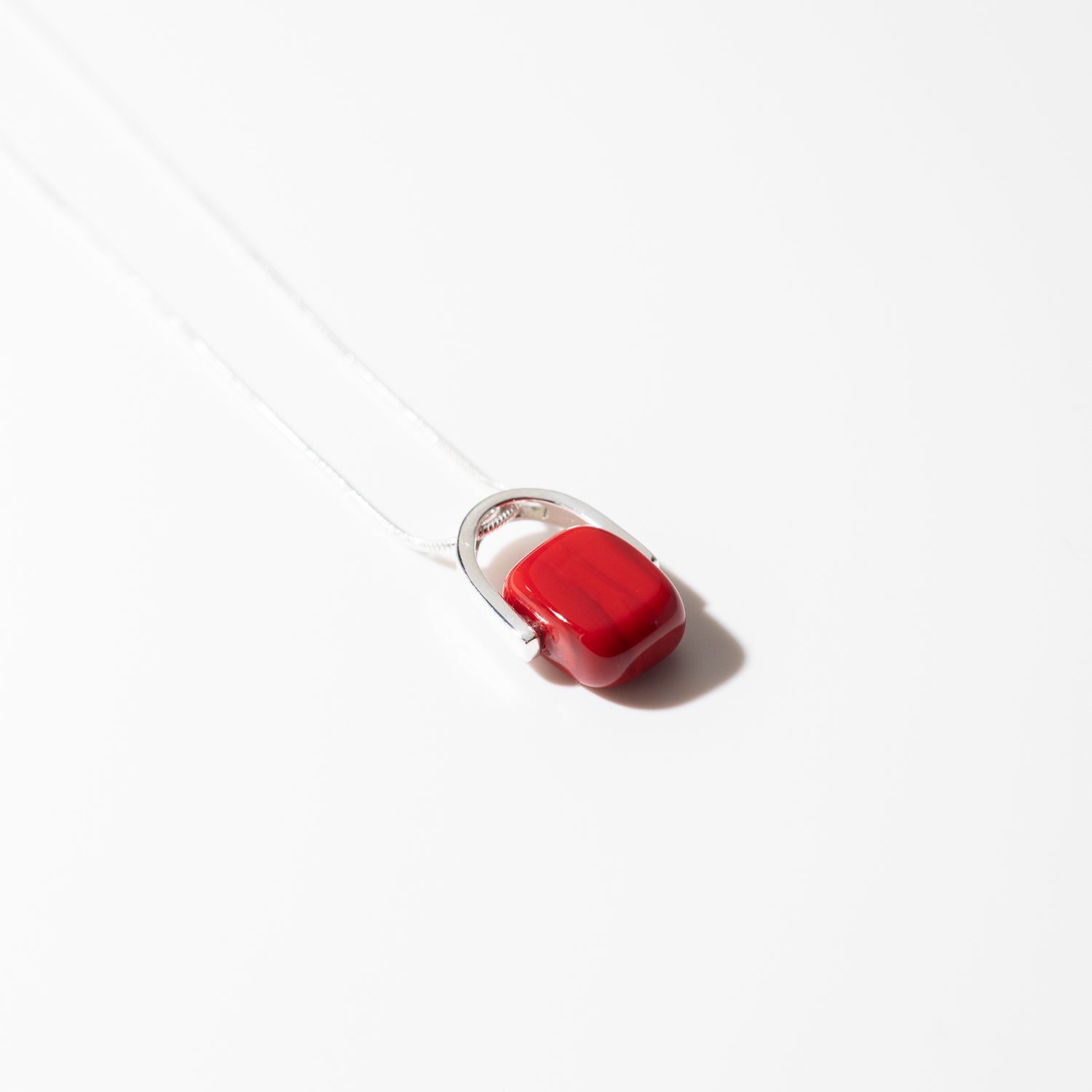 Empress Scarlet - Petite Silver Pendant Necklace
