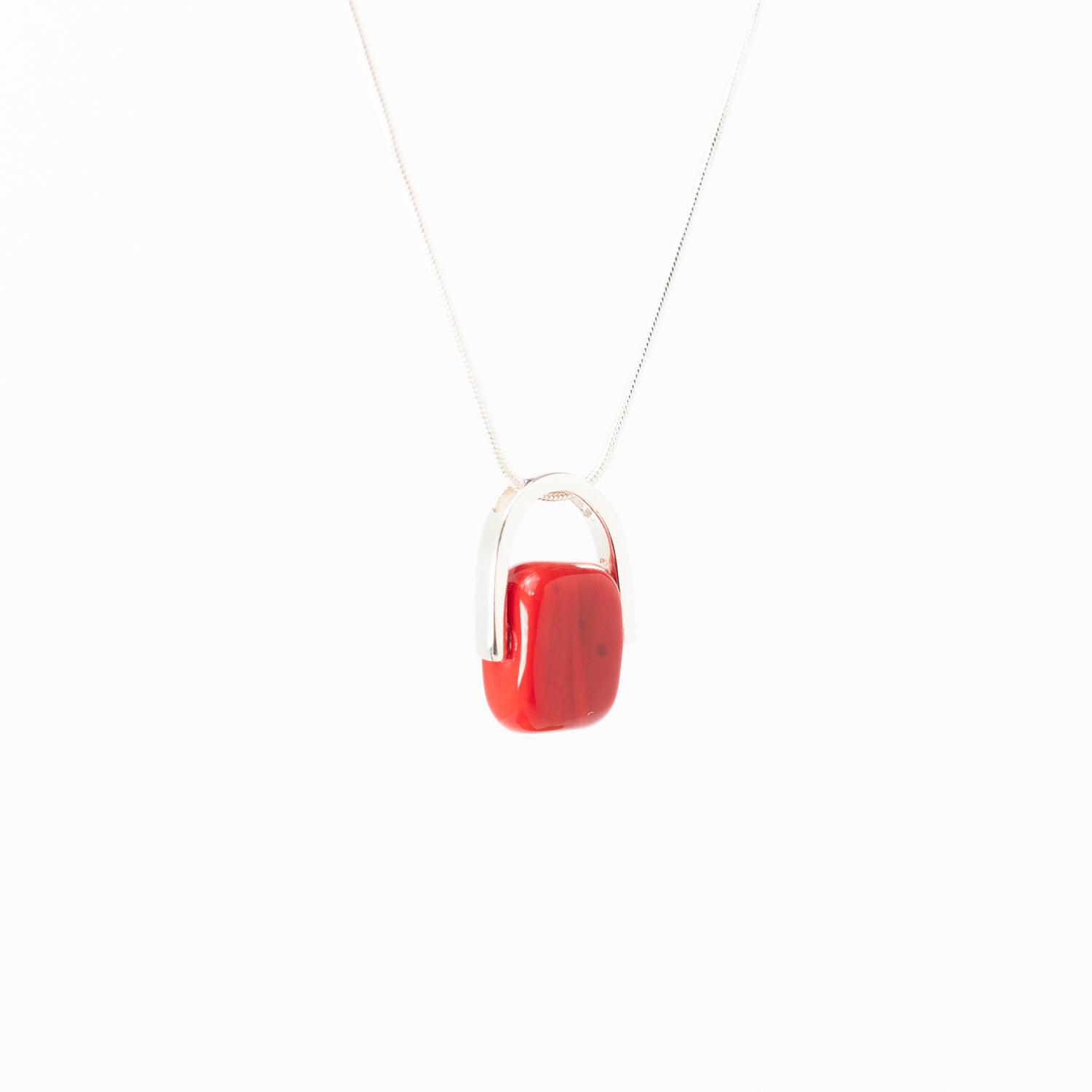 Empress Scarlet - Petite Silver Pendant Necklace