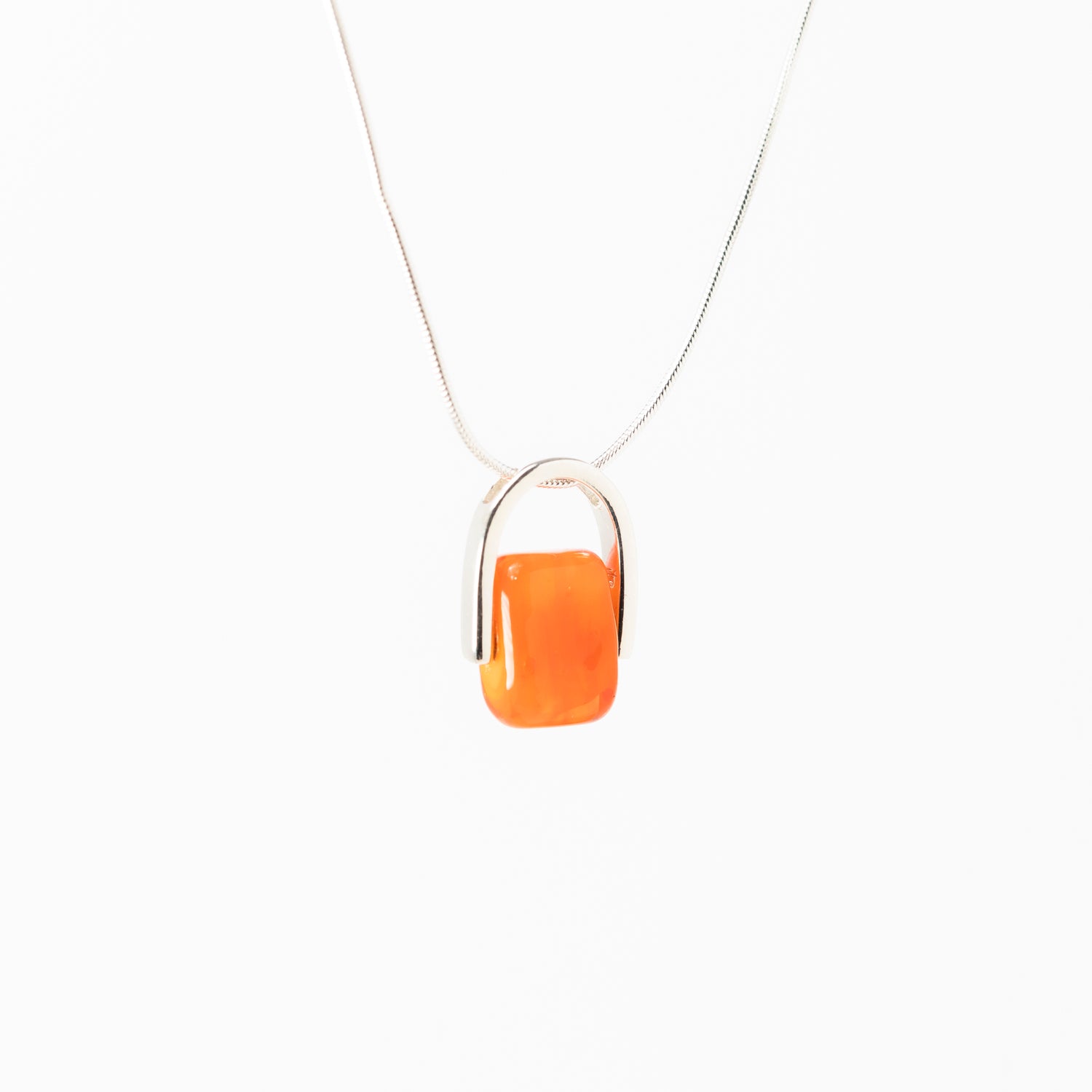 Empress Neon - Petite Silver Pendant Necklace