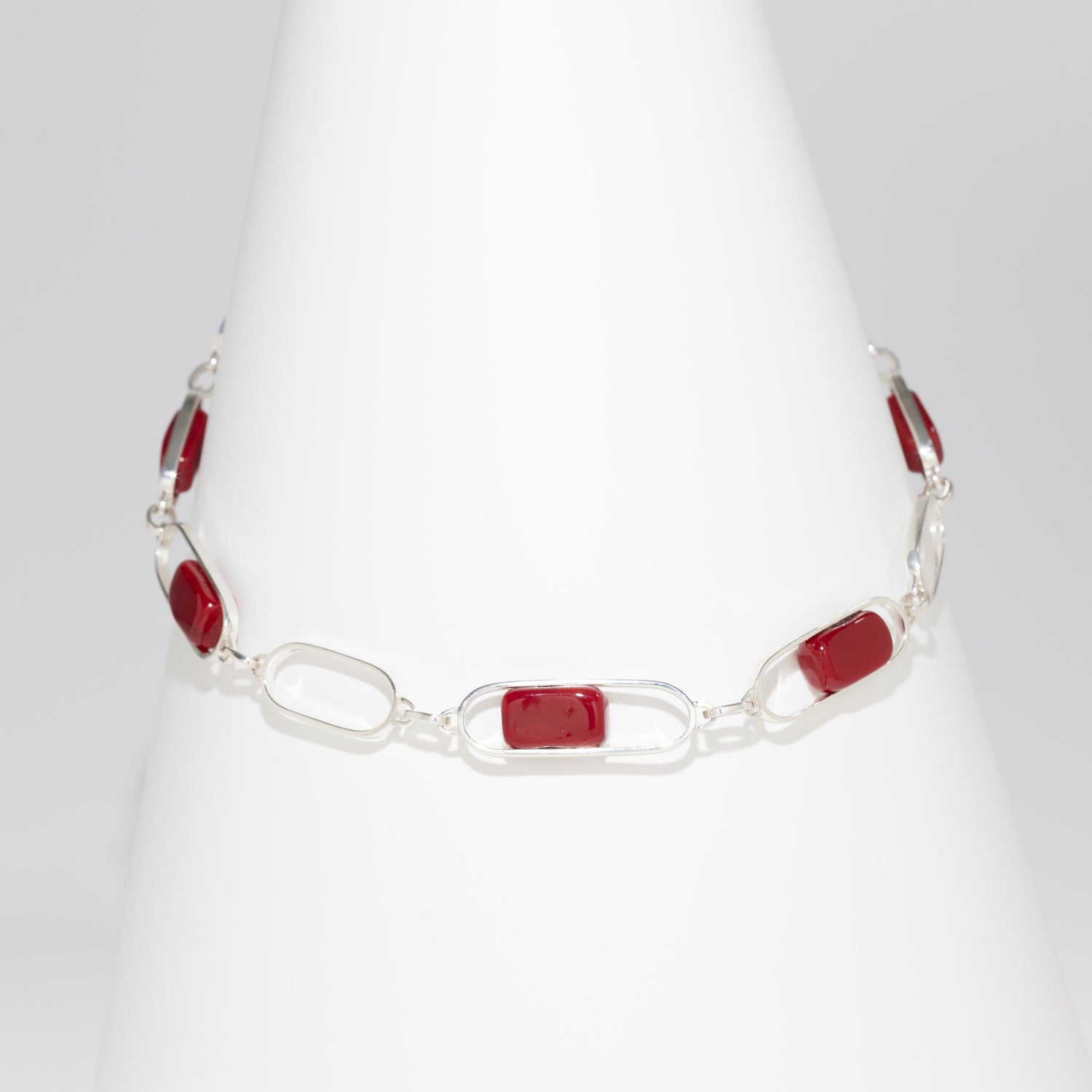 Empire Ruby - Silver Necklace