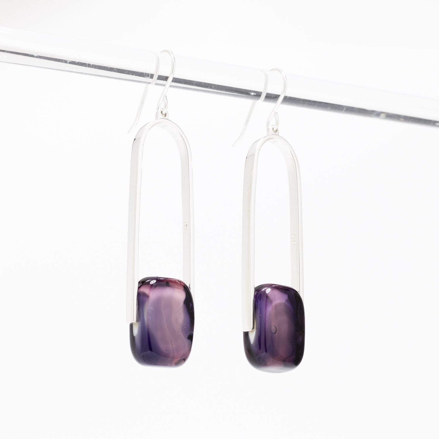 Empire Luxe African Violet - Silver Earrings