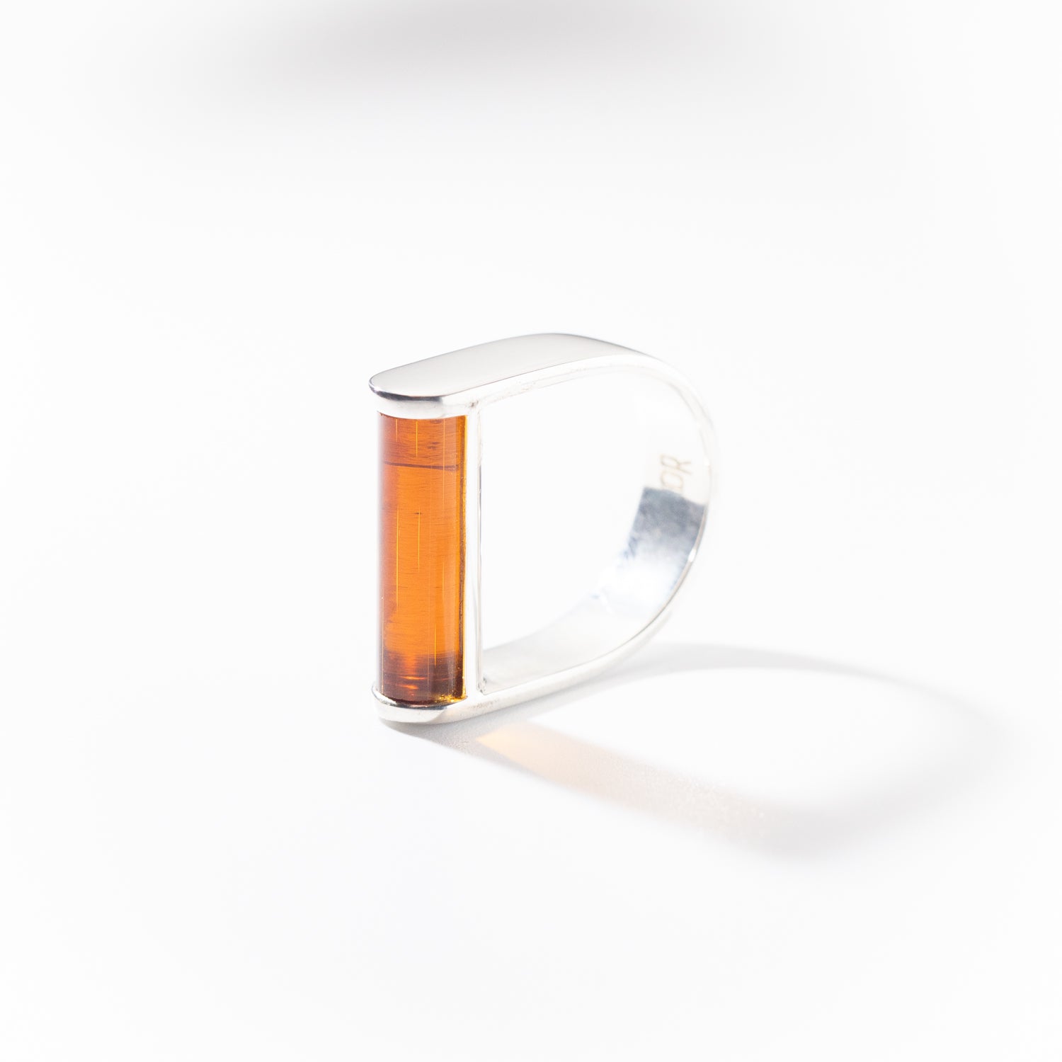 Juno Amber - Silver Ring