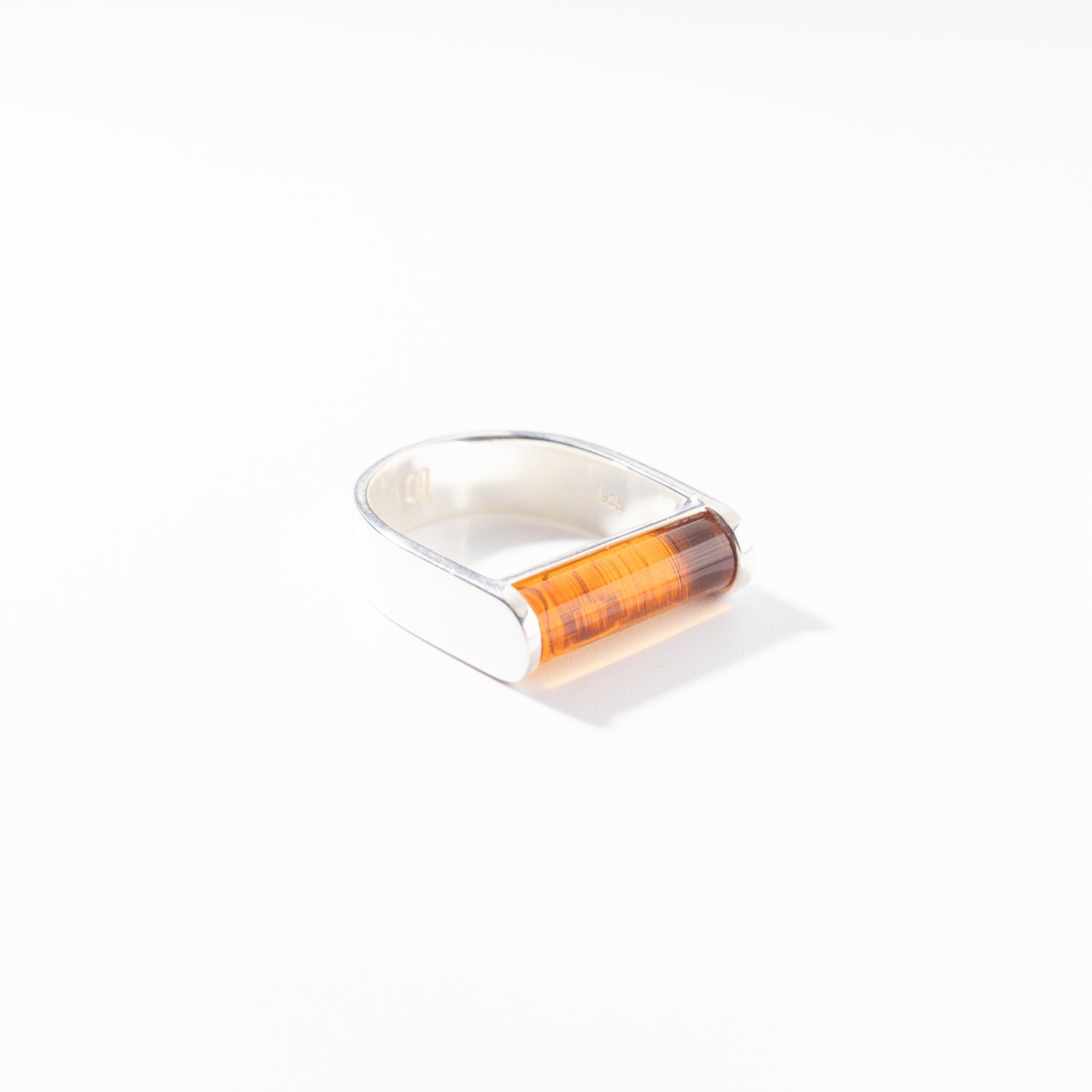 Juno Amber - Silver Ring