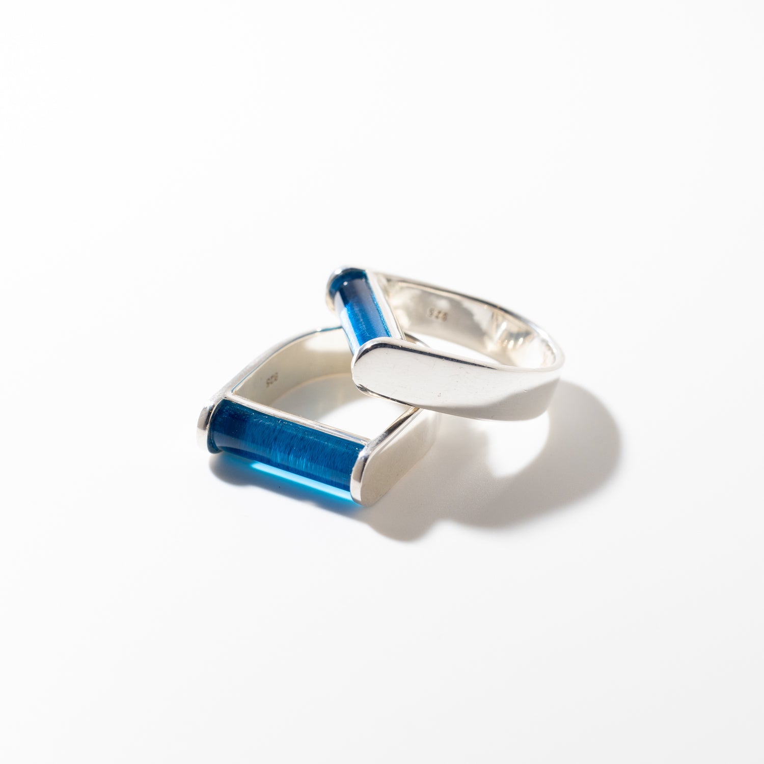 Juno Aqua - Silver Ring