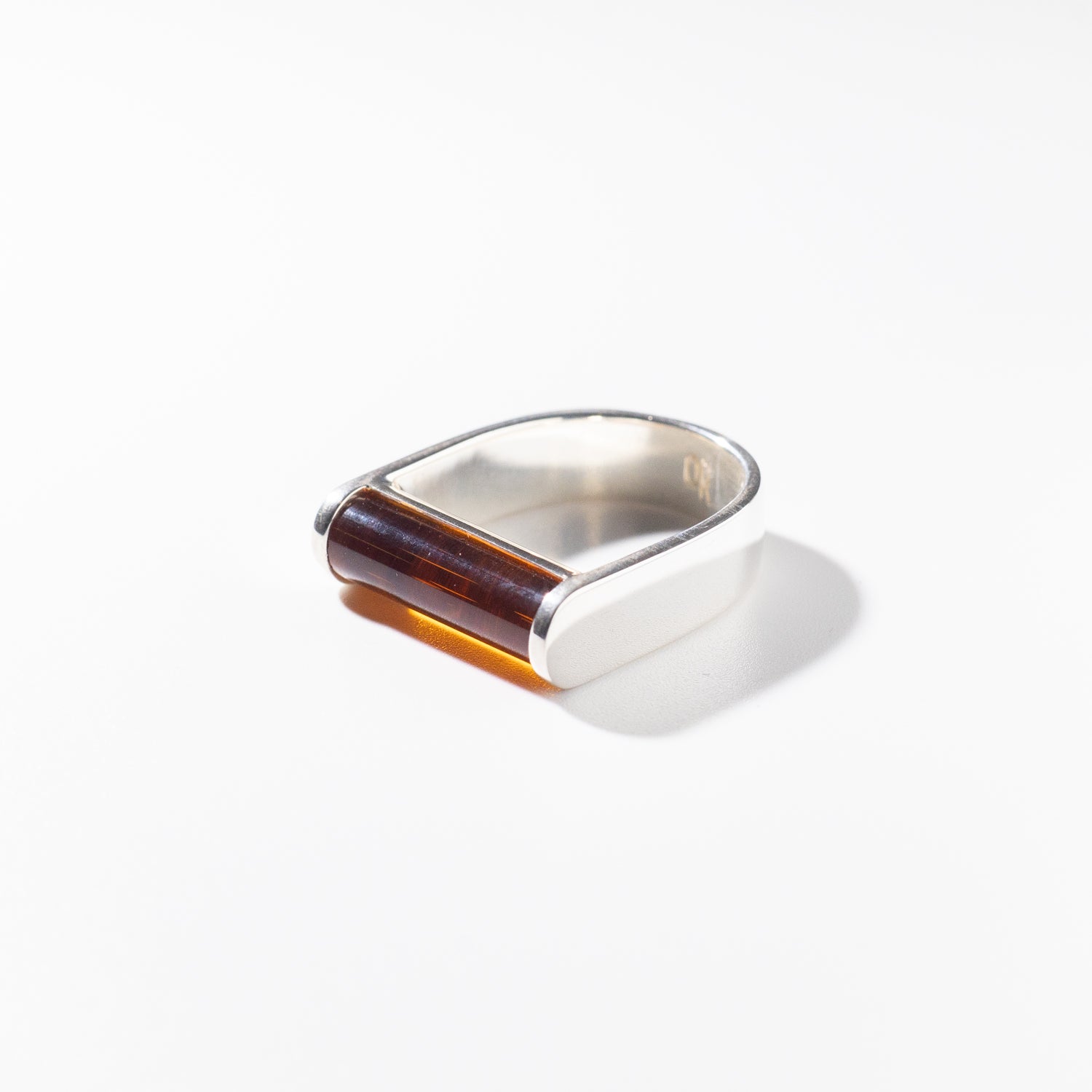 Juno Dark Amber - Silver Ring