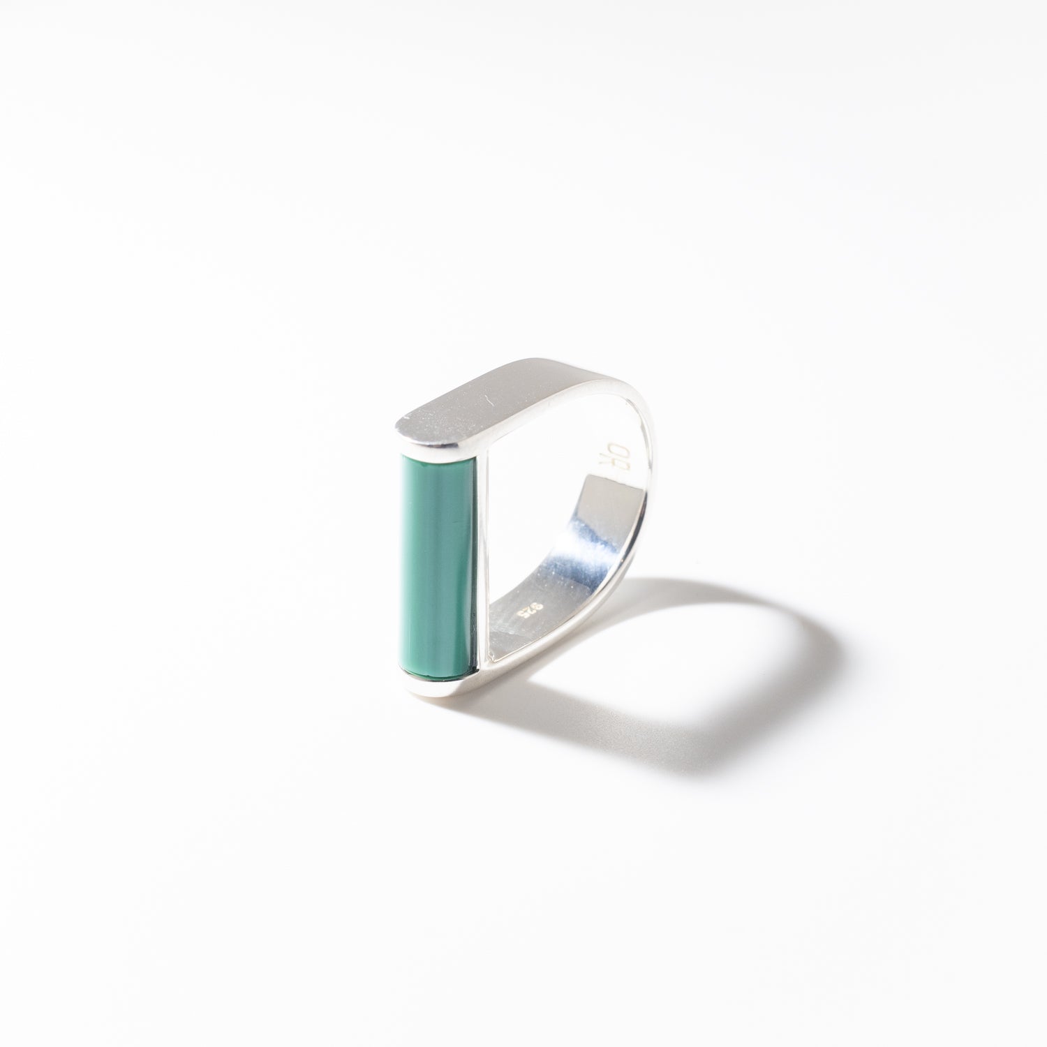 Juno Deep Jade - Silver Ring