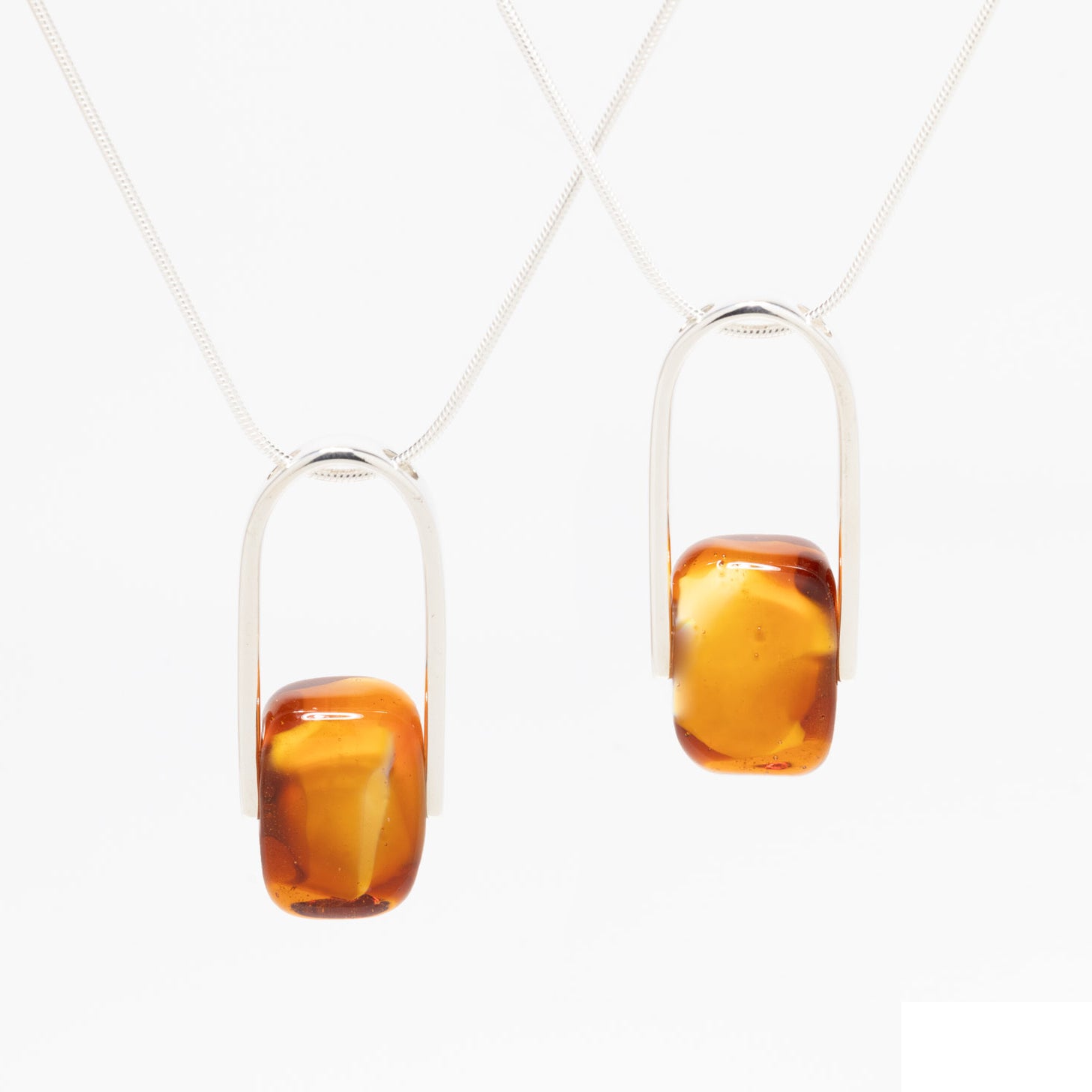 Empire Amberfire - Silver Pendant Necklace
