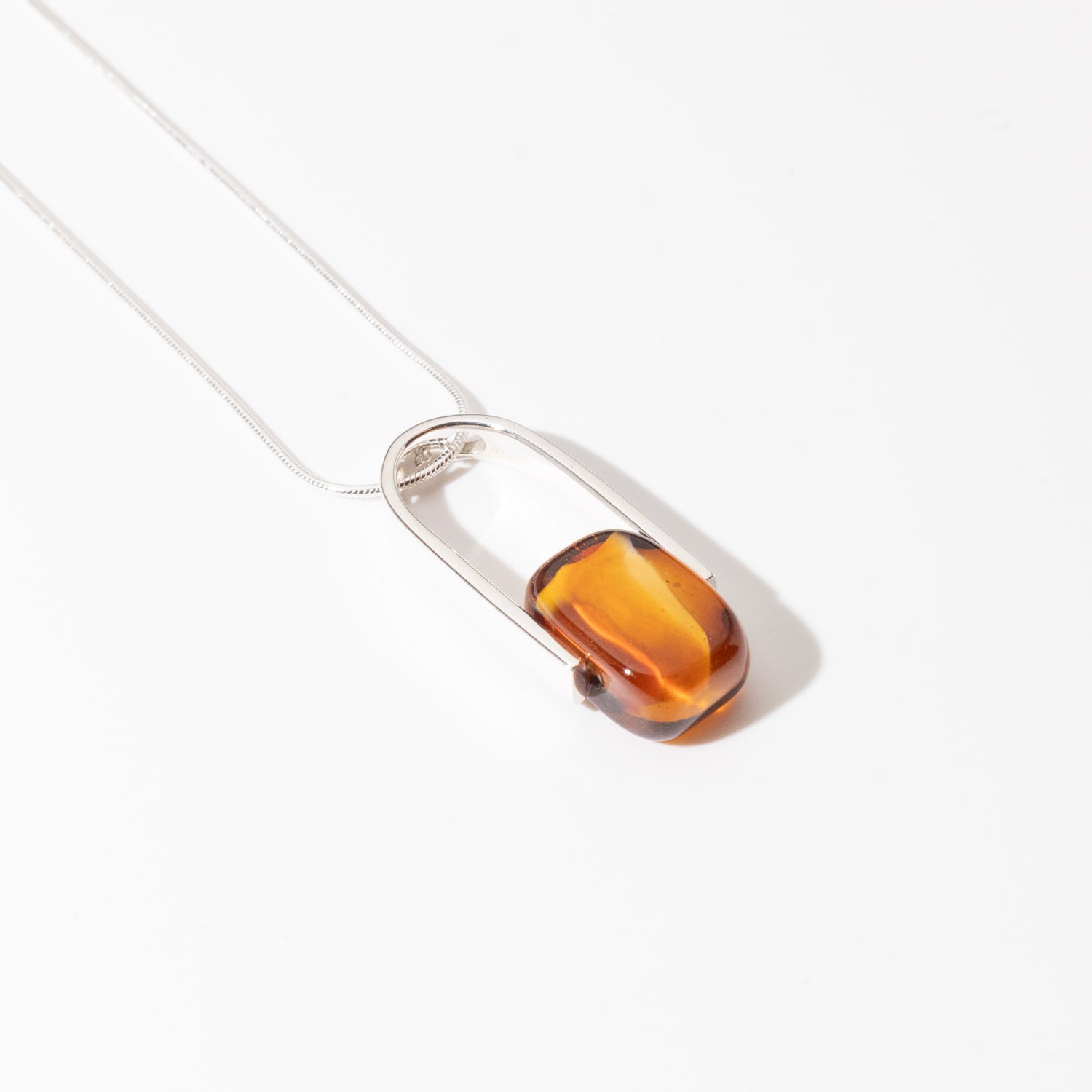 Empire Amberfire - Silver Pendant Necklace