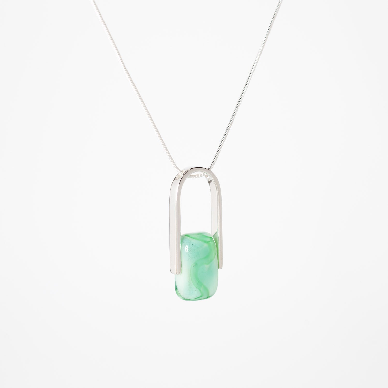 Empire Sea Green - Silver Pendant Necklace