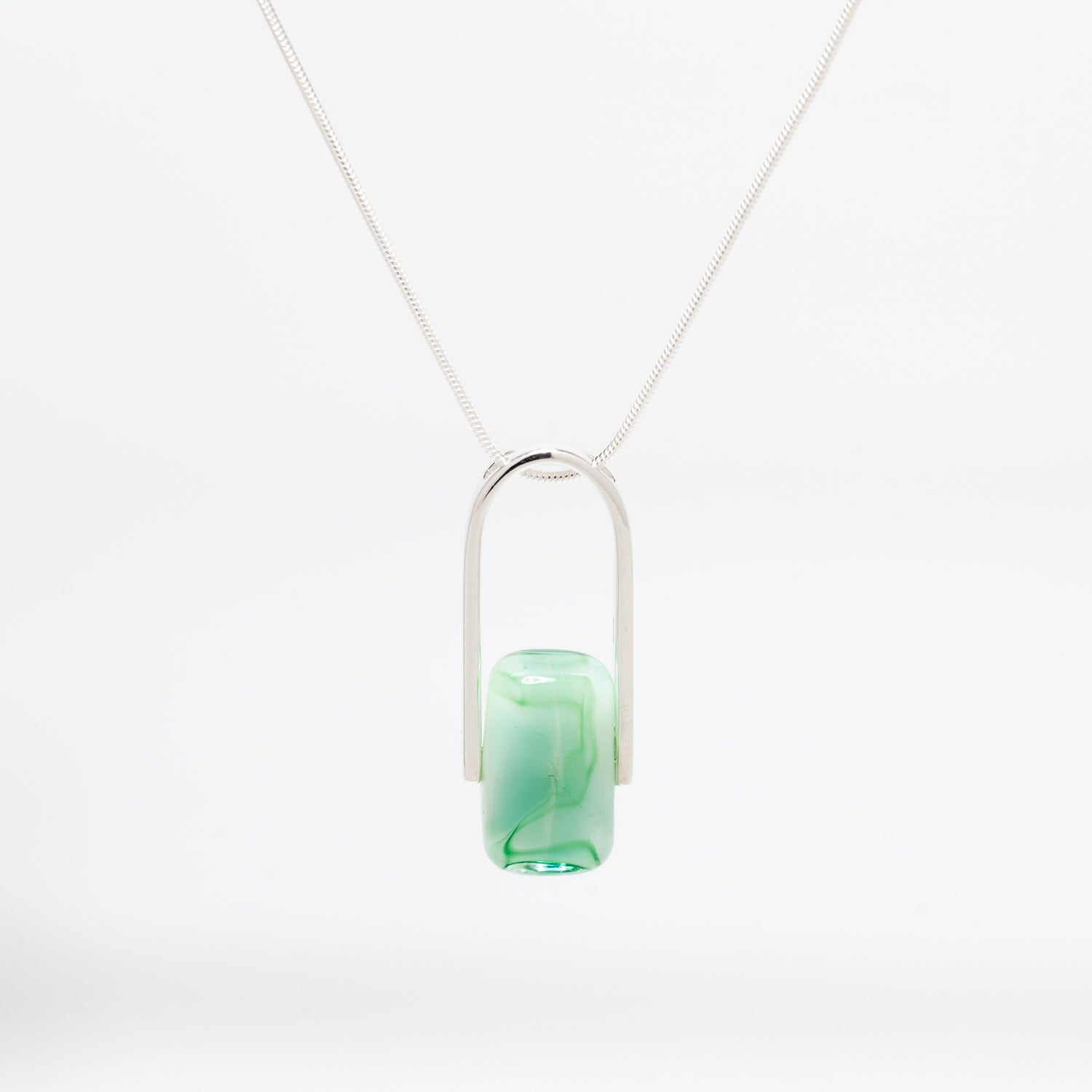 Empire Sea Green - Silver Pendant Necklace