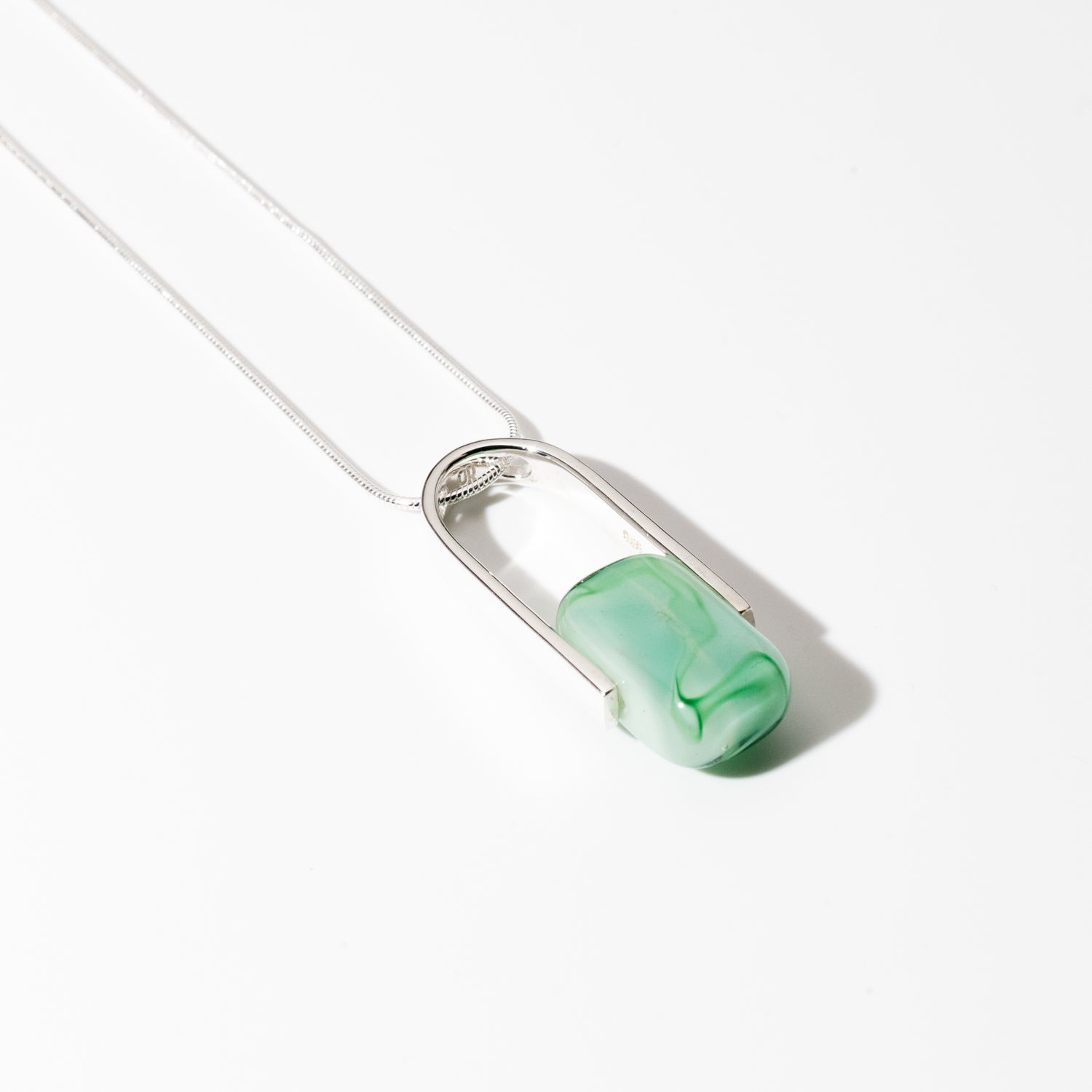 Empire Sea Green - Silver Pendant Necklace