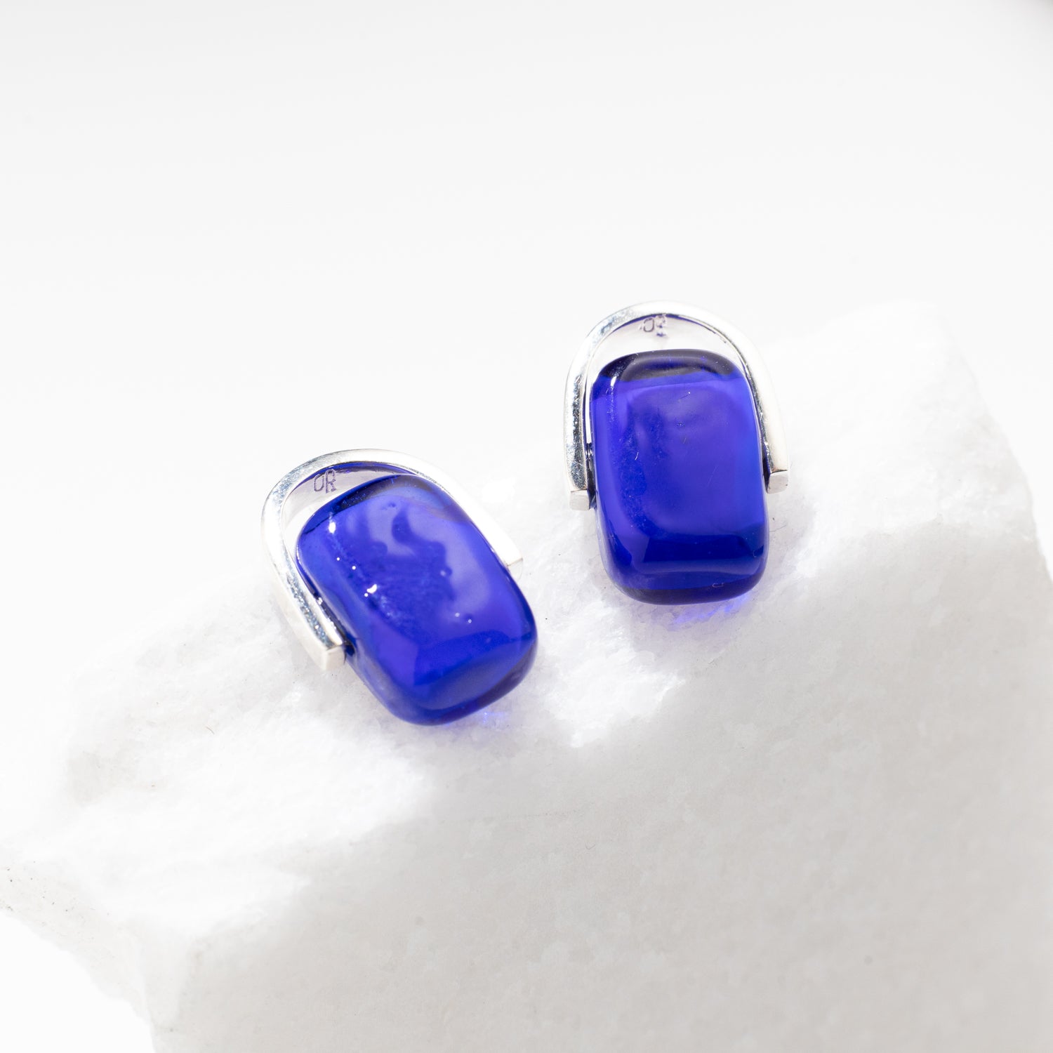 Empire Ultramarine - Silver Stud Earrings