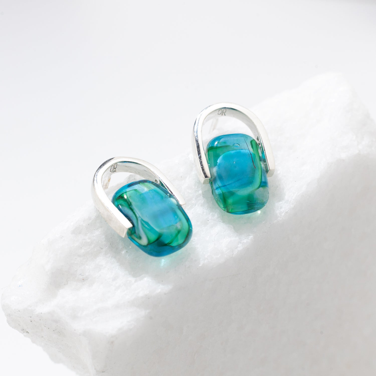 Empire Marine - Silver Stud Earrings