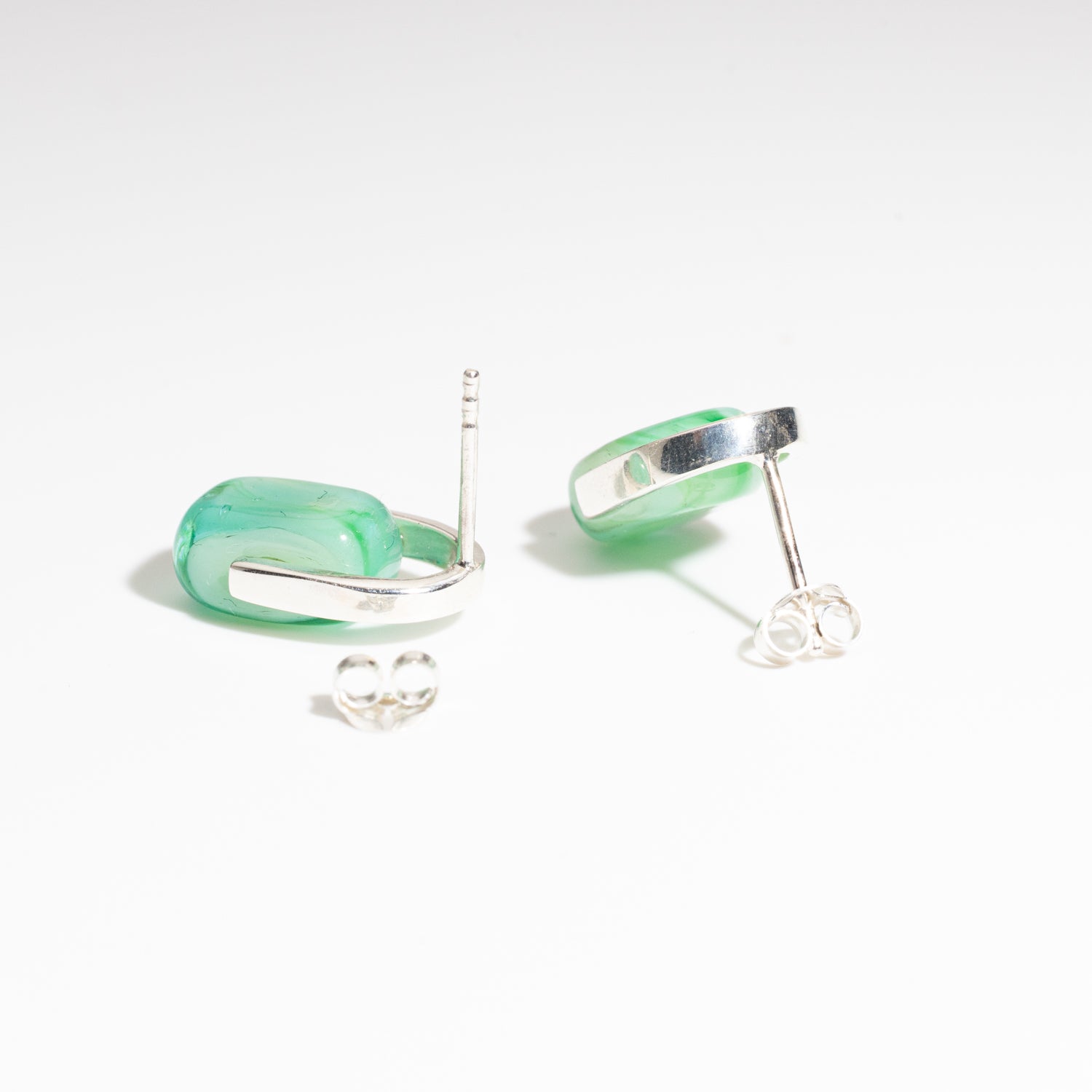 Empire Sea Green - Silver Stud Earrings