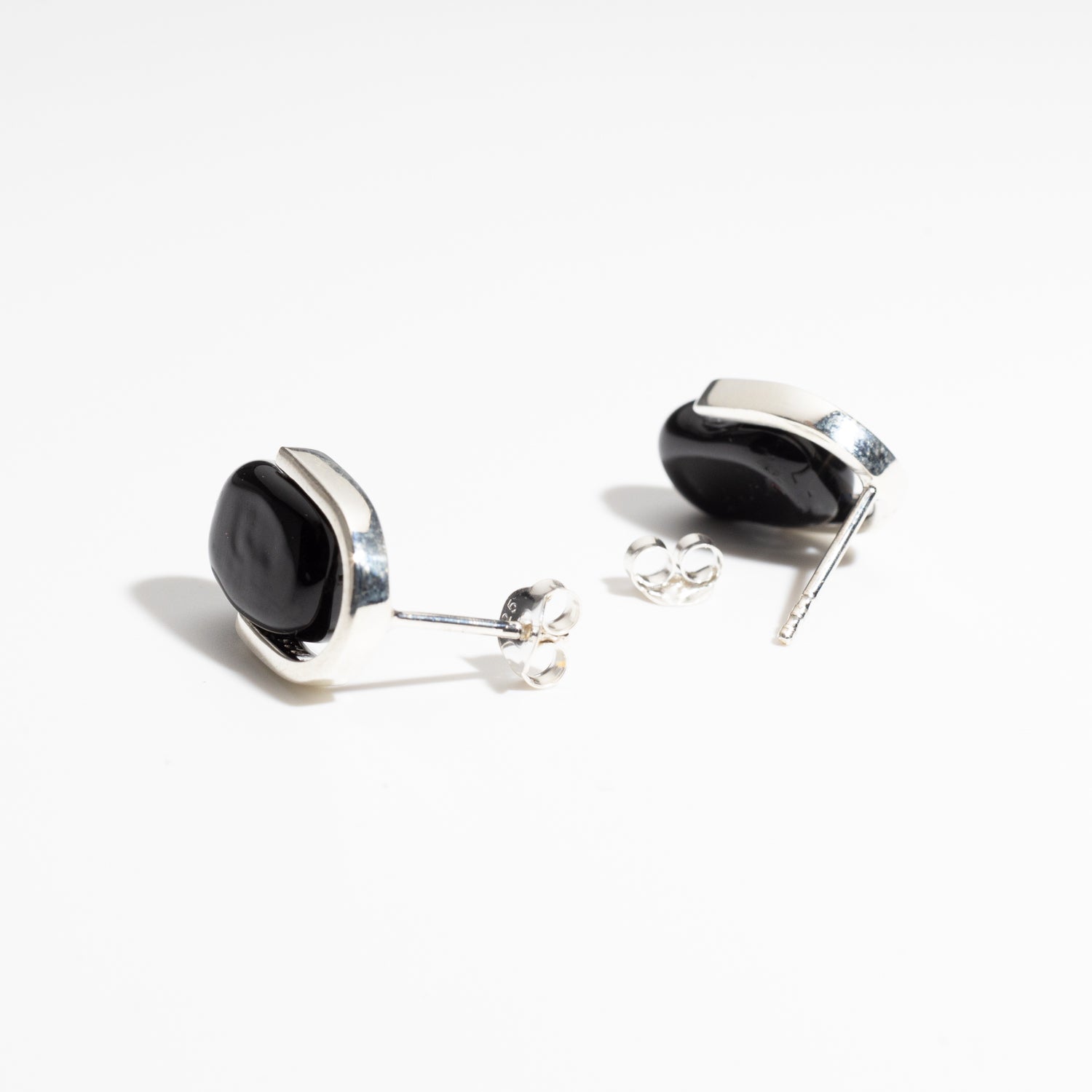 Empire Obsidian - Silver Stud Earrings