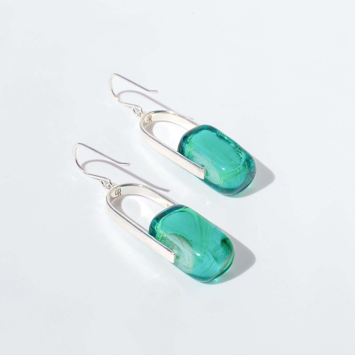 Empire Sea Green - Silver Earrings