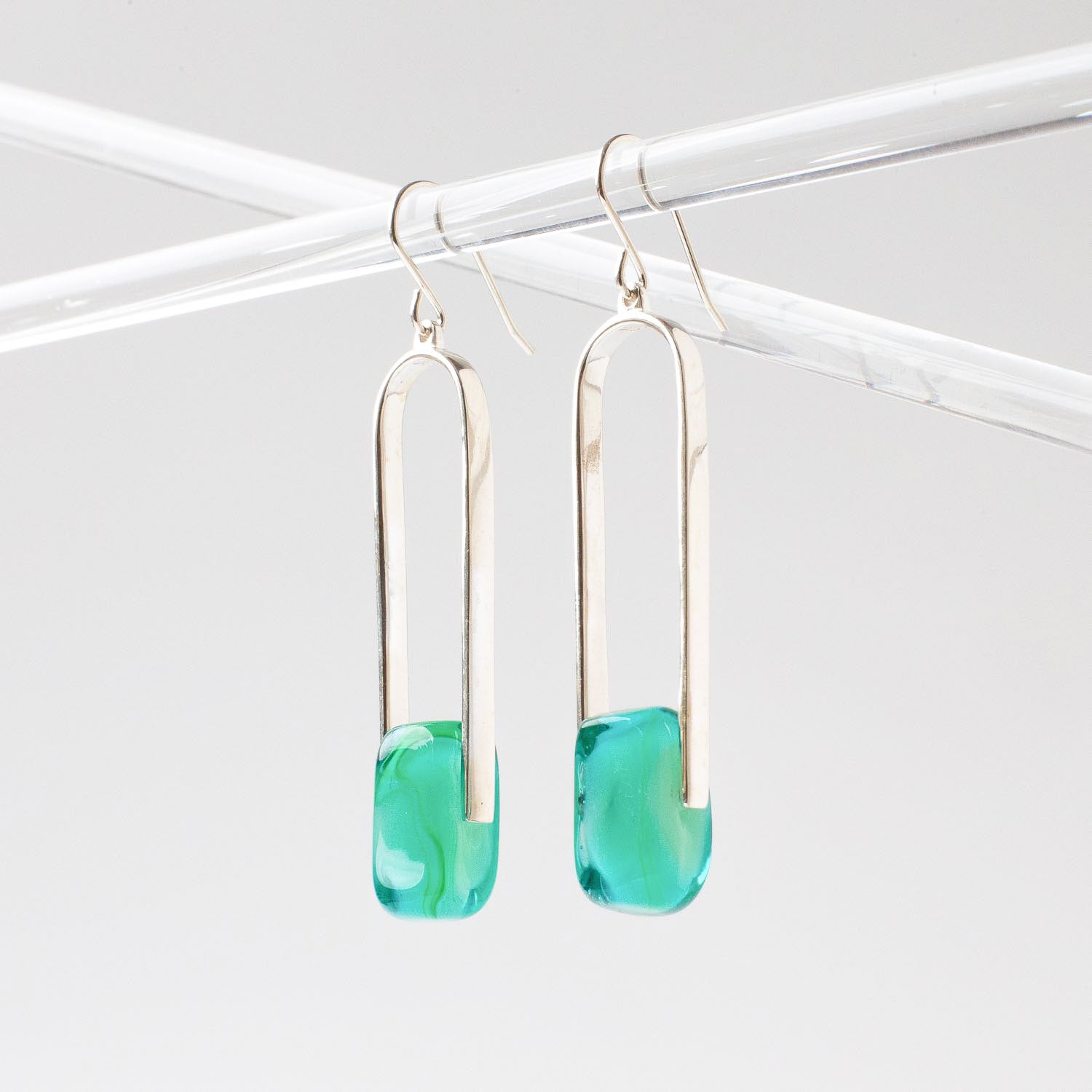 Empire Luxe Sea Green - Silver Earrings