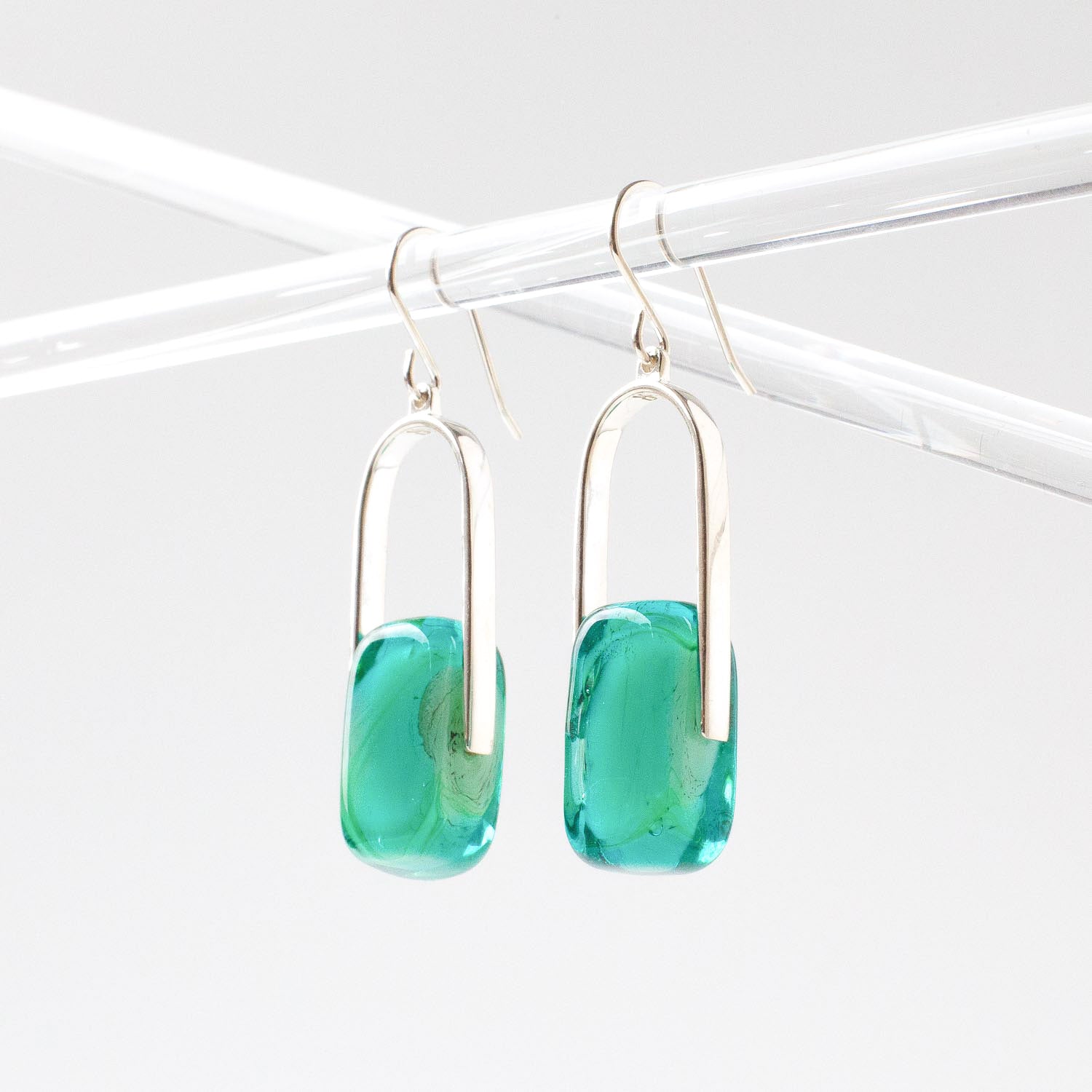 Empire Sea Green - Silver Earrings