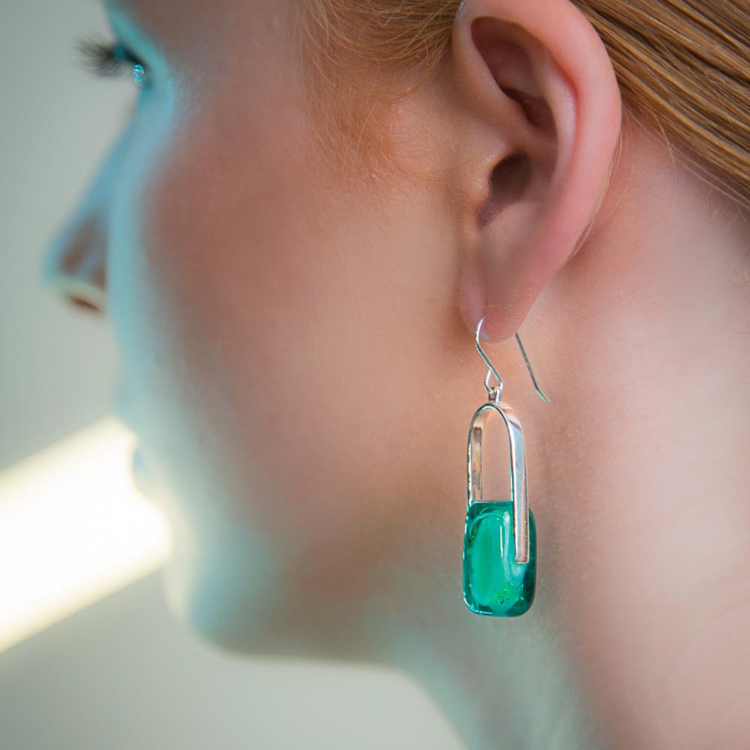Empire Sea Green - Silver Earrings