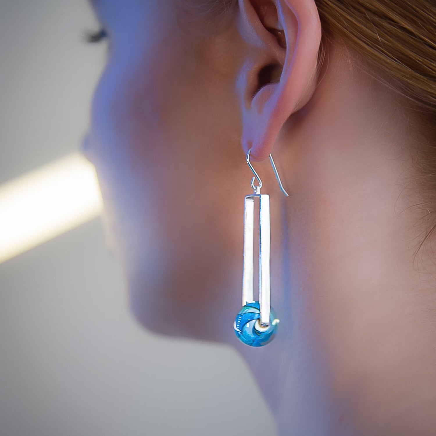 Manhattan Oceana - Silver Earrings