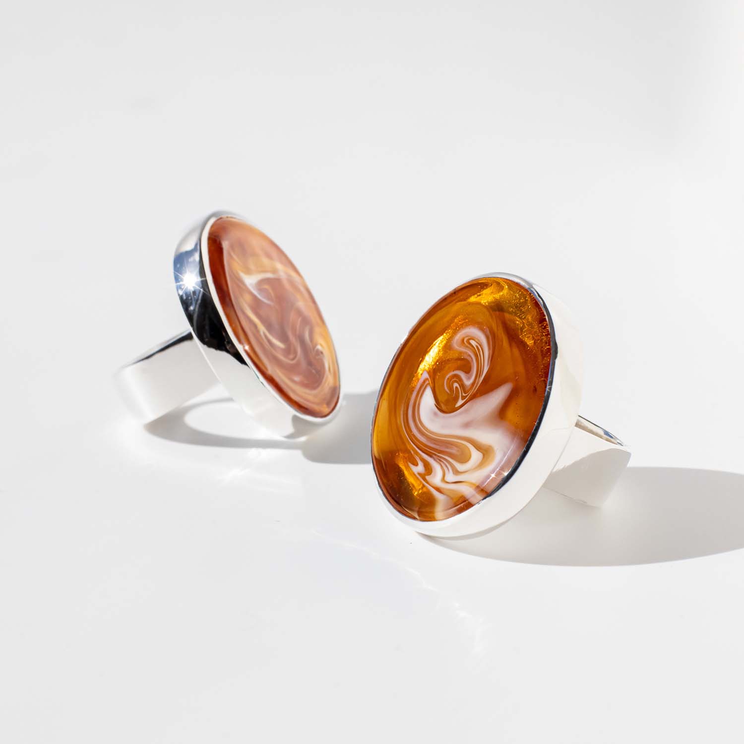 Athena Amberfire - Silver Ring