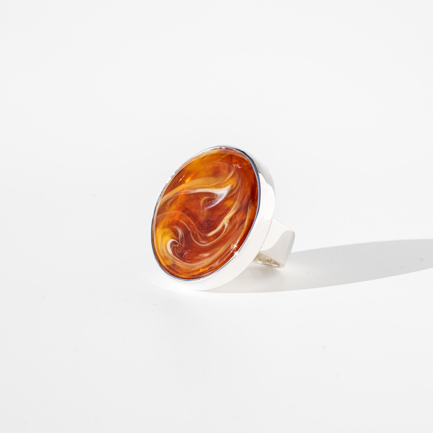 Athena Amberfire - Silver Ring