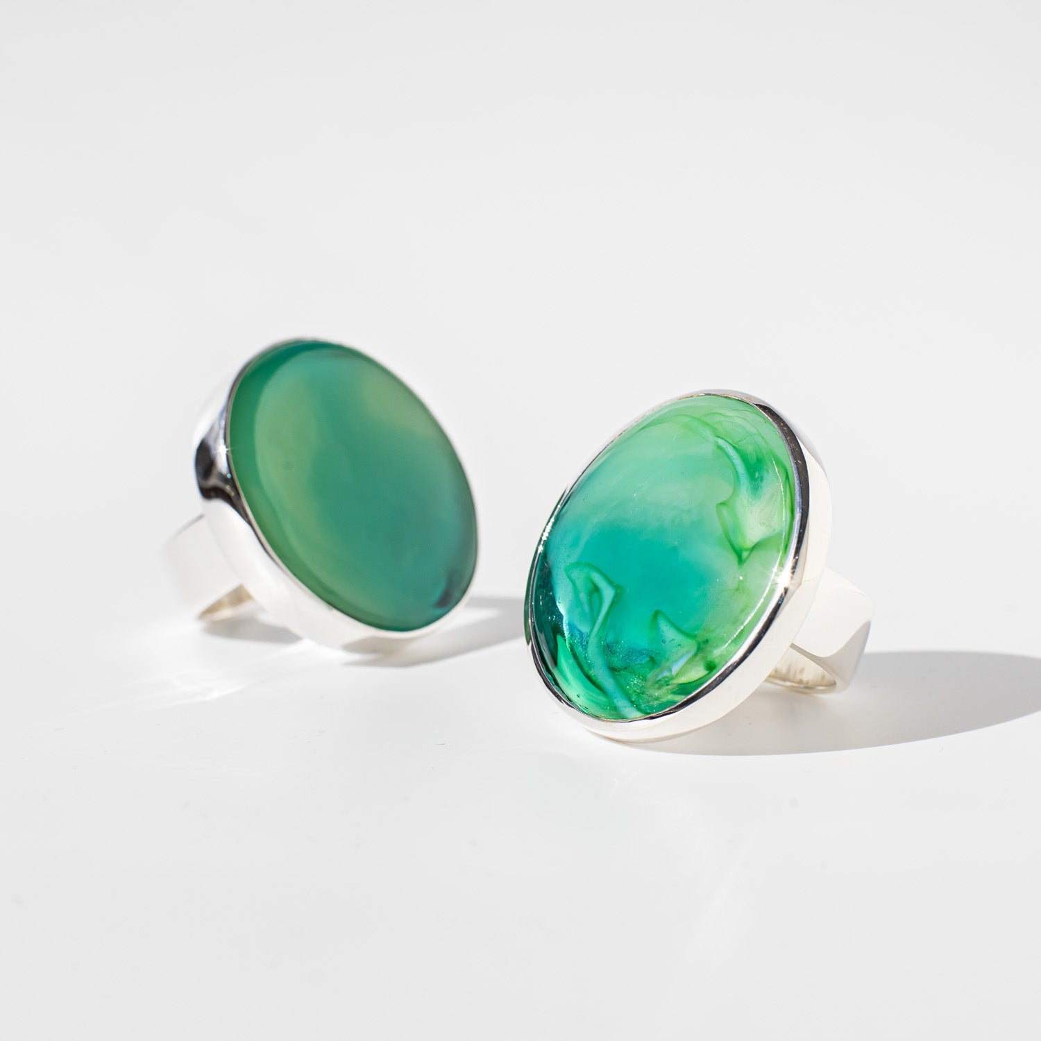 Athena Sea Green - Silver Ring