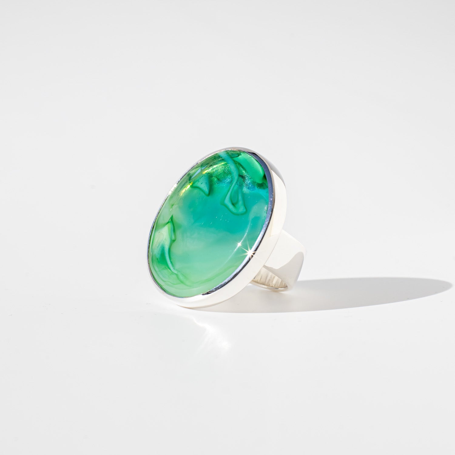Athena Sea Green - Silver Ring