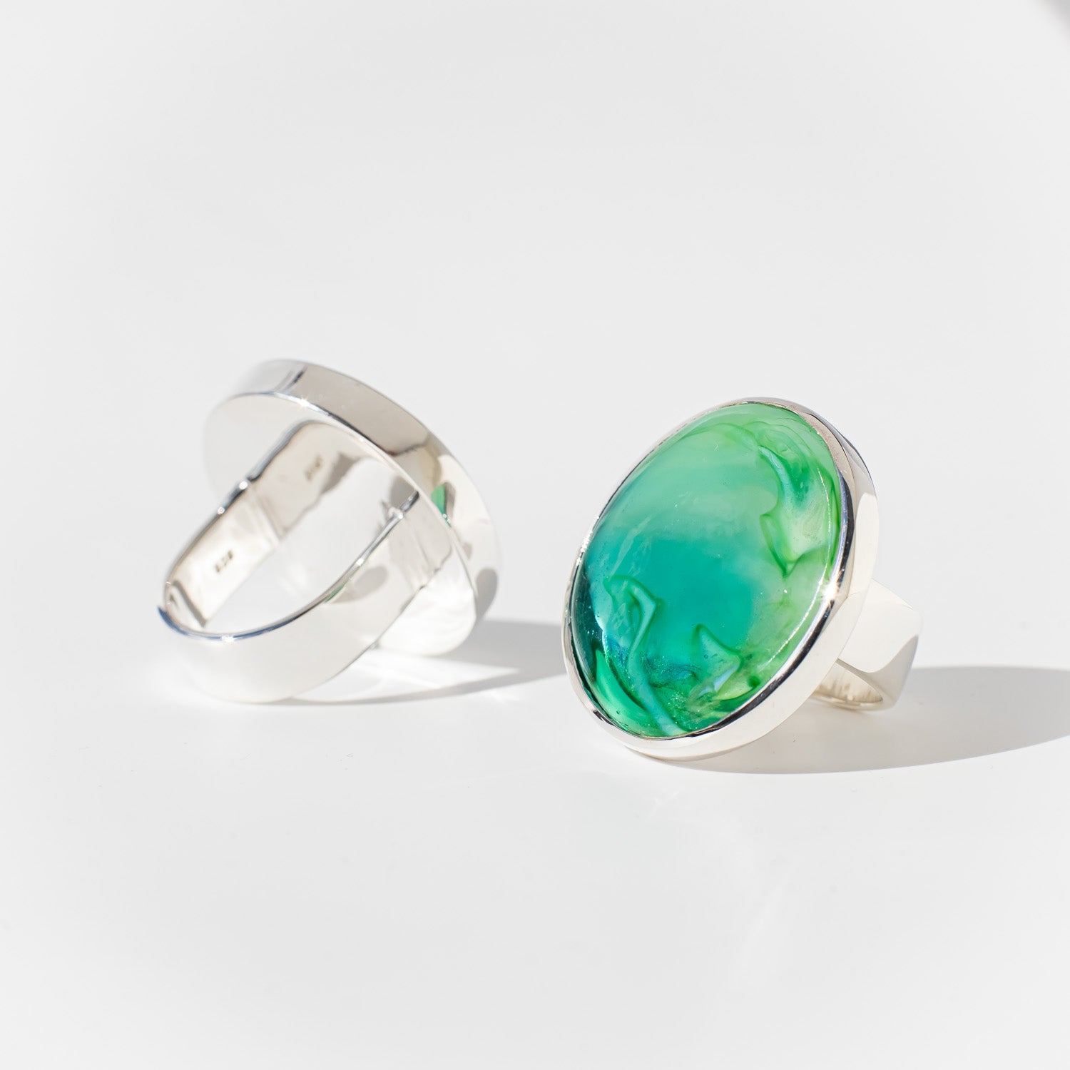 Athena Sea Green - Silver Ring