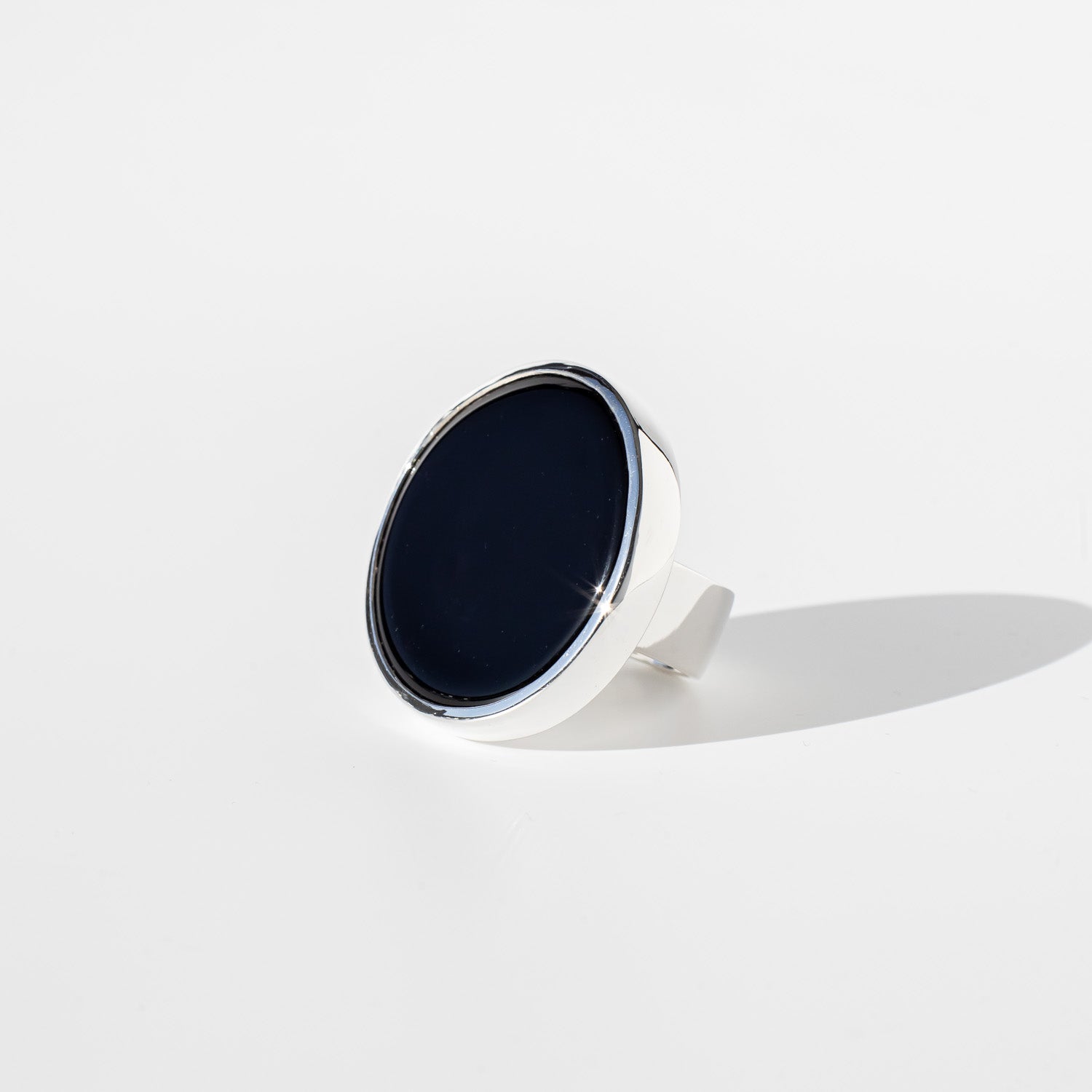 Athena Obsidian - Silver Ring