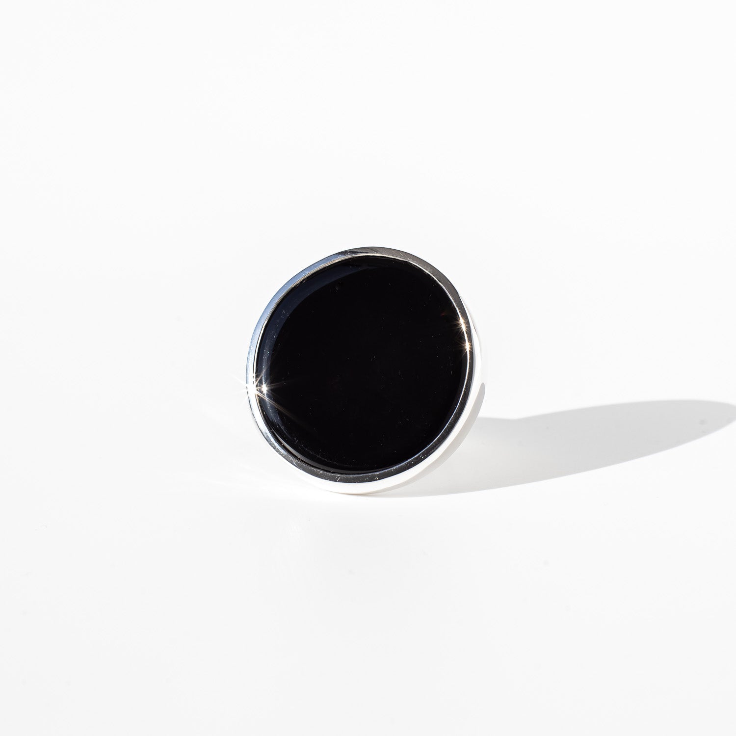 Athena Obsidian - Silver Ring