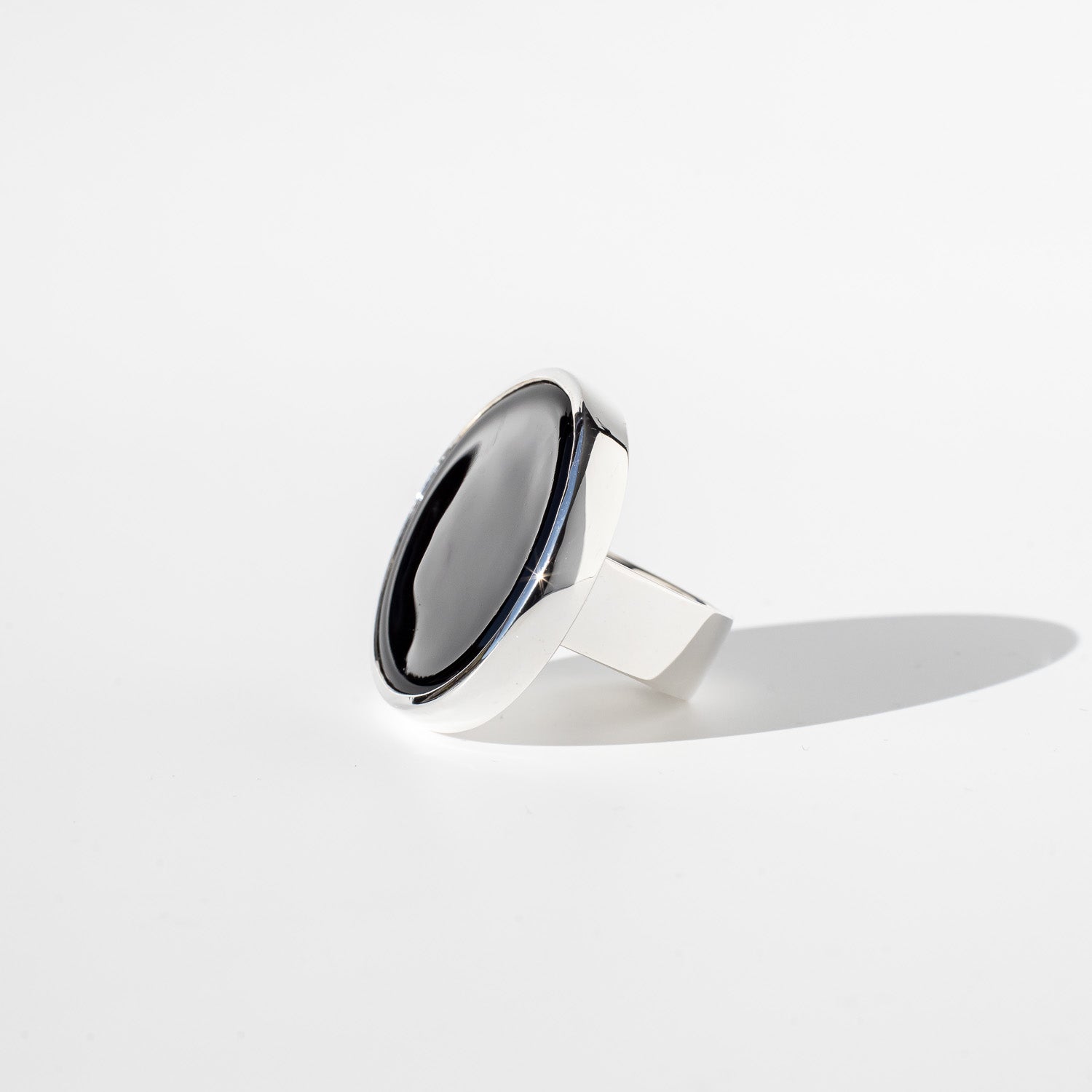 Athena Obsidian - Silver Ring