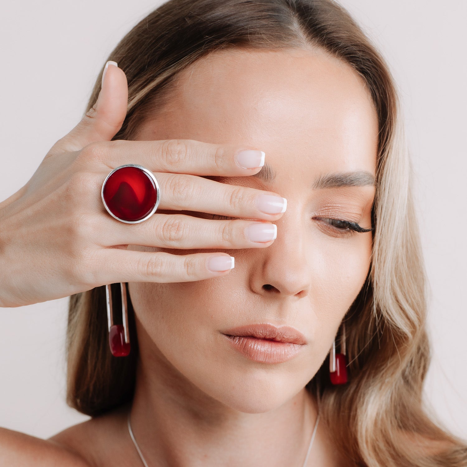 Athena Ruby - Silver Ring