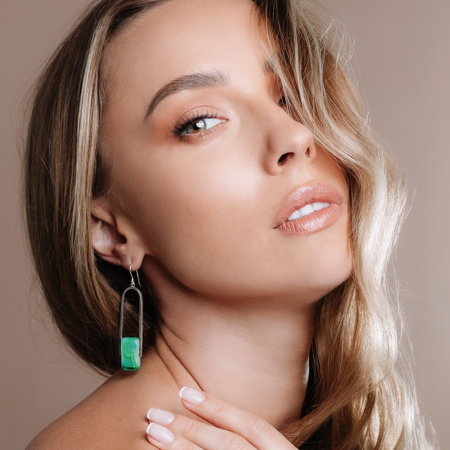 Empire Luxe Sea Green - Silver Earrings