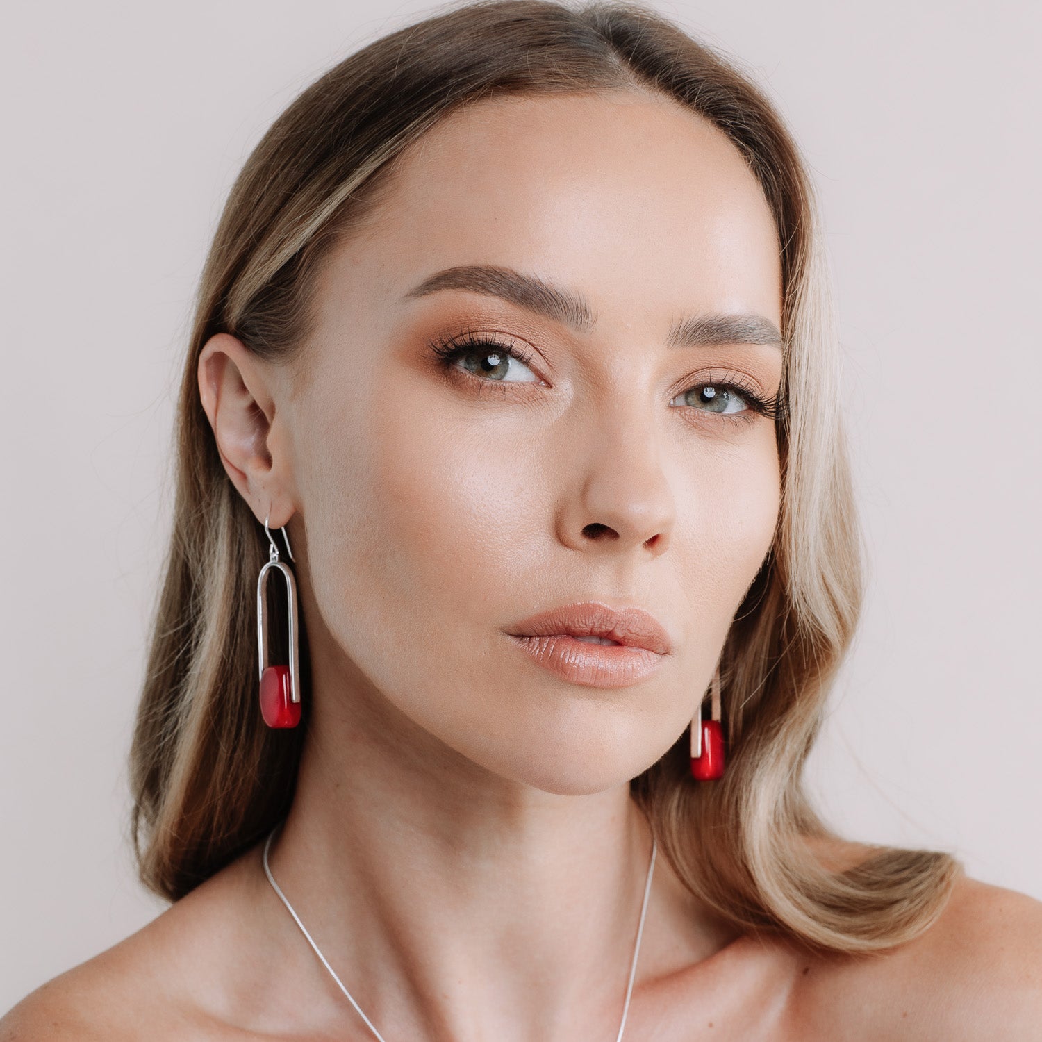 Empire Luxe Ruby - Silver Earrings