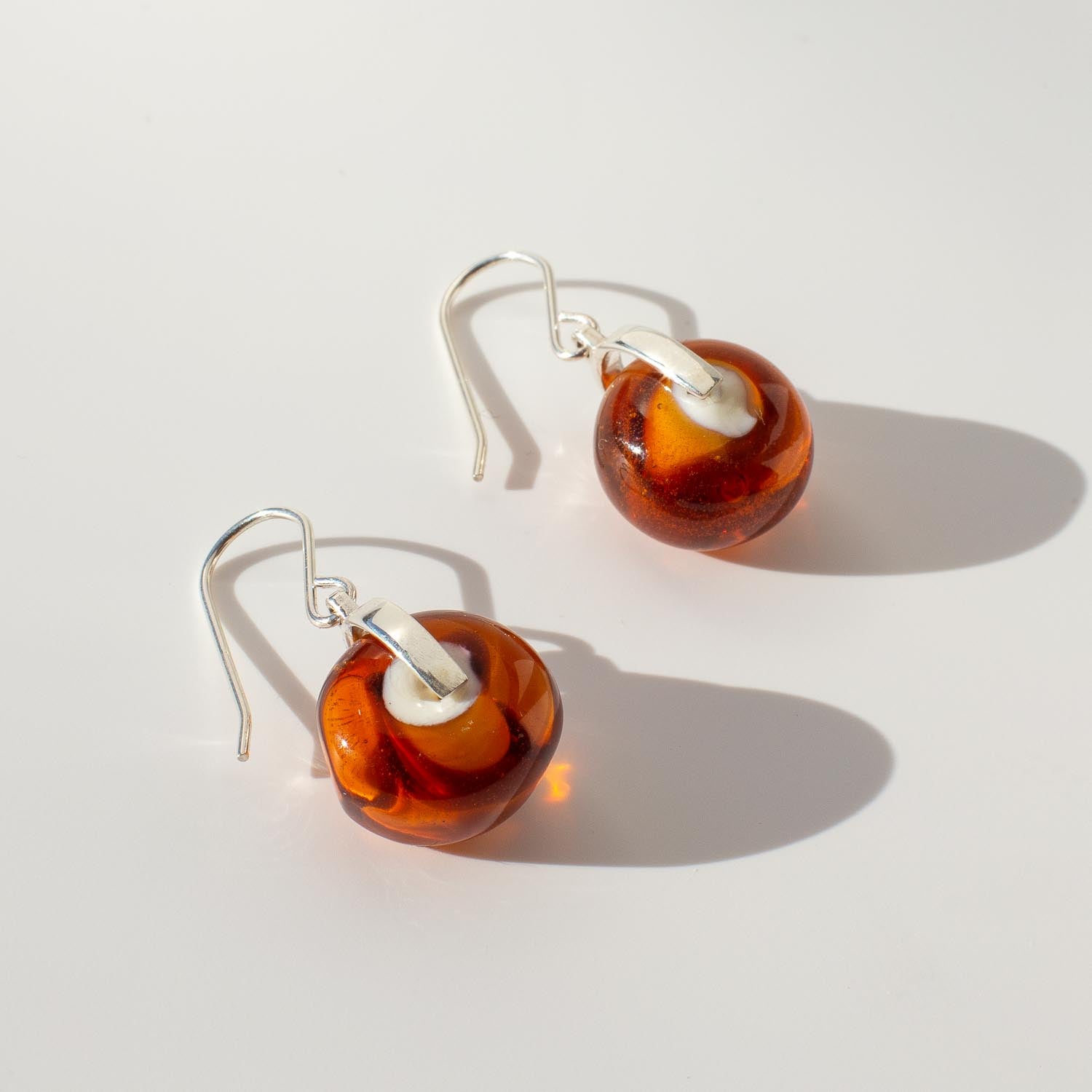 Venus Amberfire - Silver Earrings