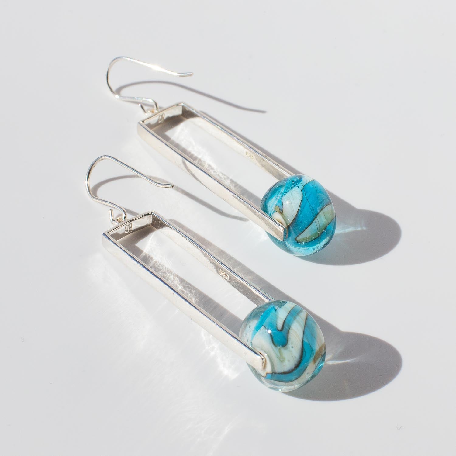 Manhattan Oceana - Silver Earrings