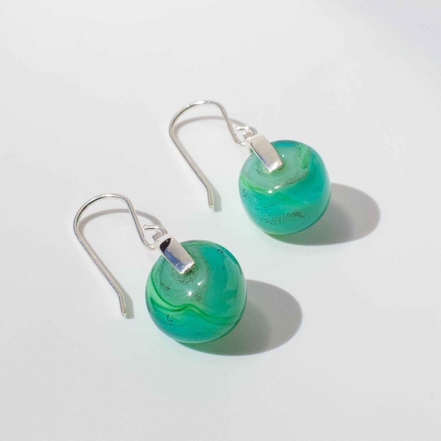 Venus Sea Green - Silver Earrings