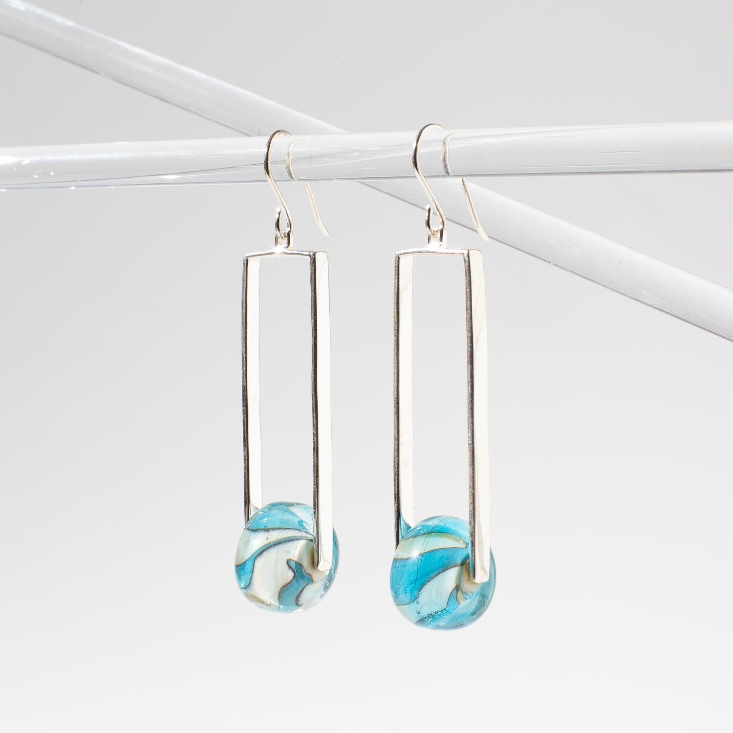 Manhattan Oceana - Silver Earrings