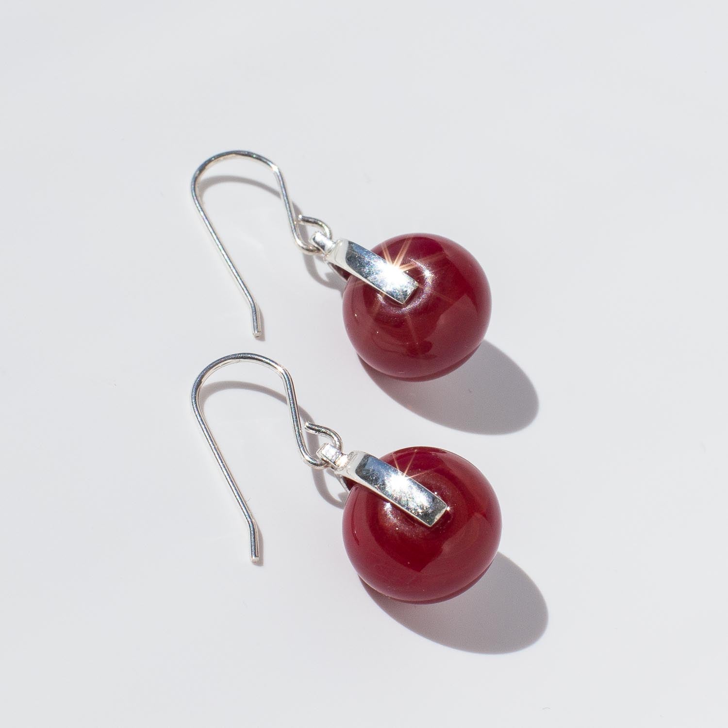 Venus Ruby - Silver Earrings