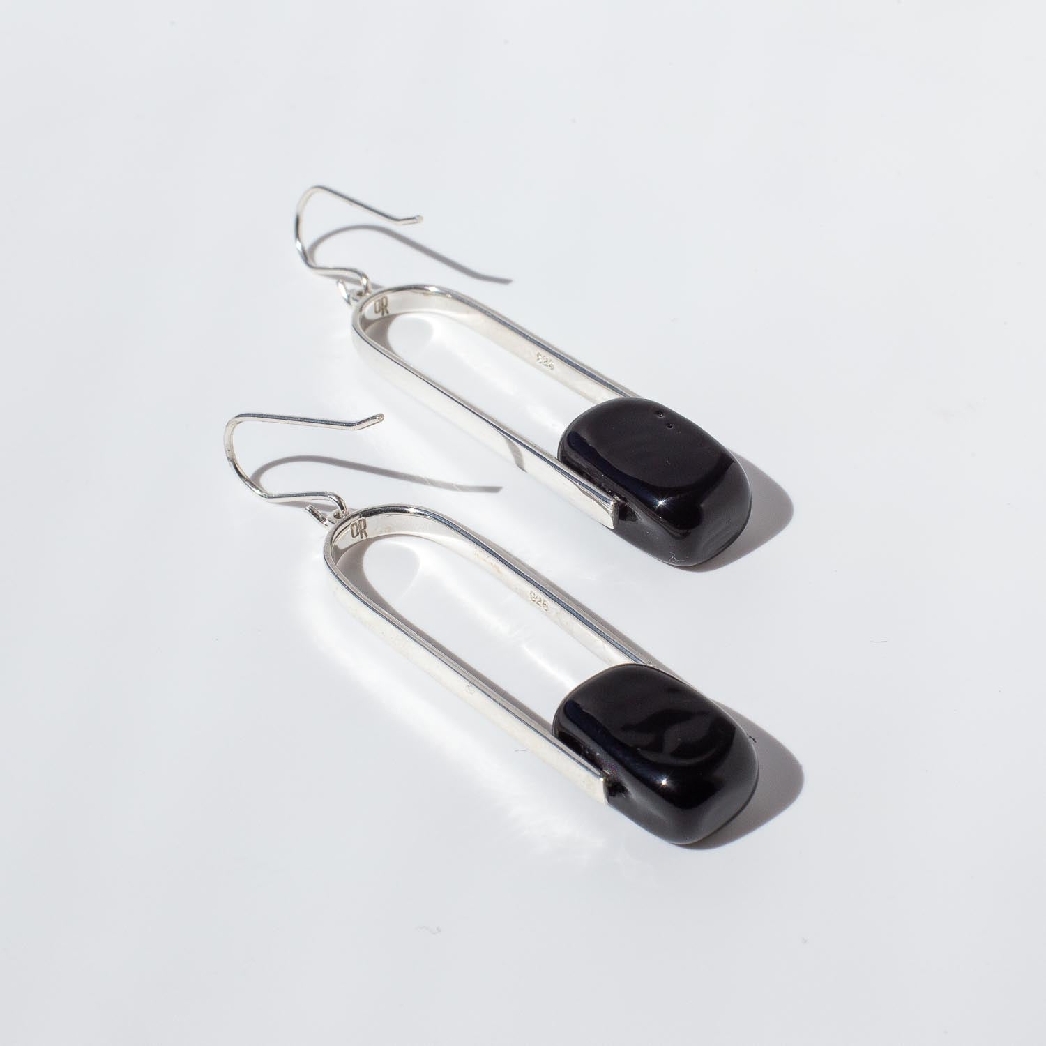 Empire Luxe Obsidian - Silver Earrings